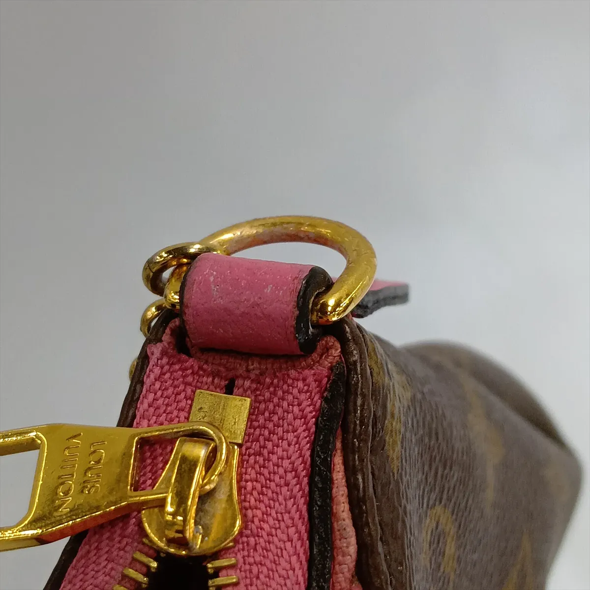 Monogram x Leather Pallas Clutch M41638 Brown x Red (RFID detected) — view 13