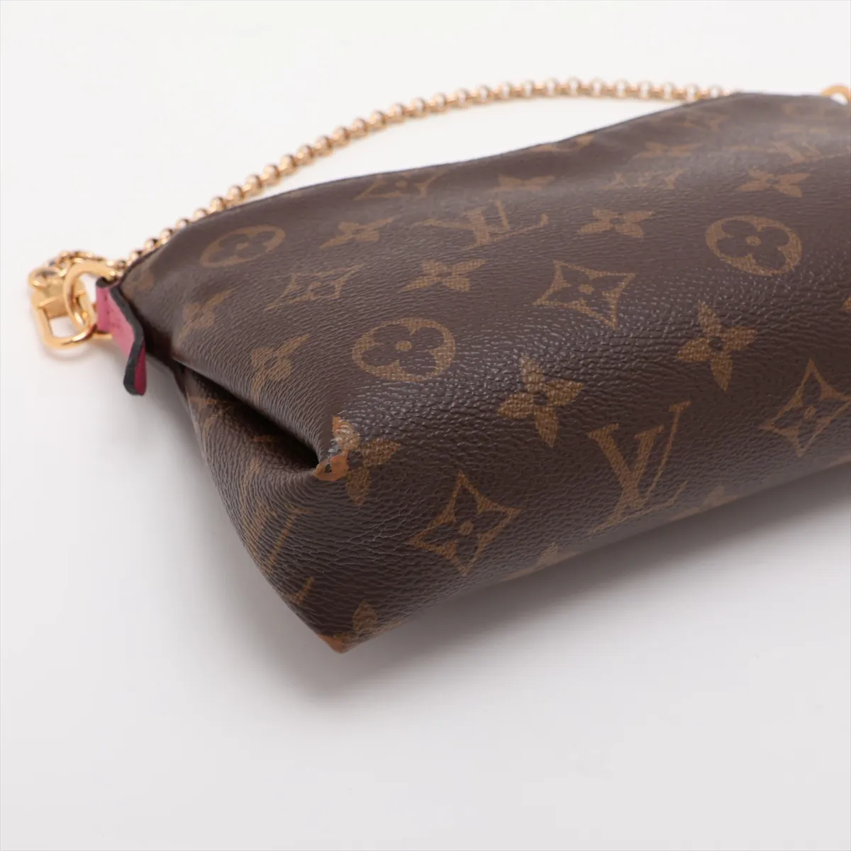 Monogram x Leather Pallas Clutch M41638 Brown x Red (RFID detected) — view 4