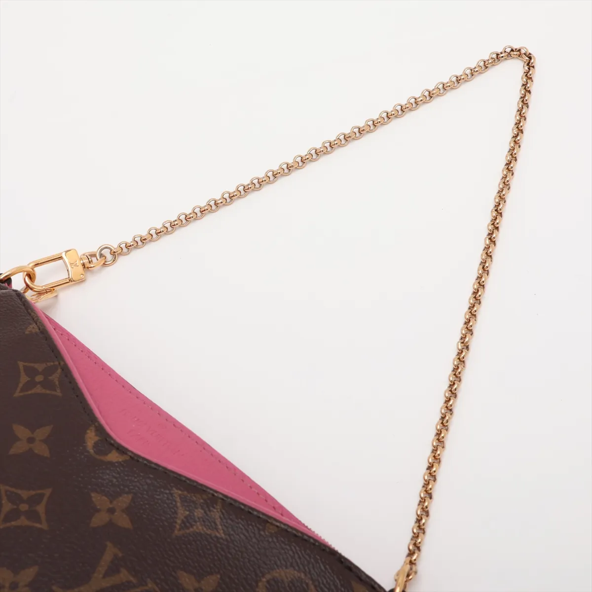 Monogram x Leather Pallas Clutch M41638 Brown x Red (RFID detected) — view 5