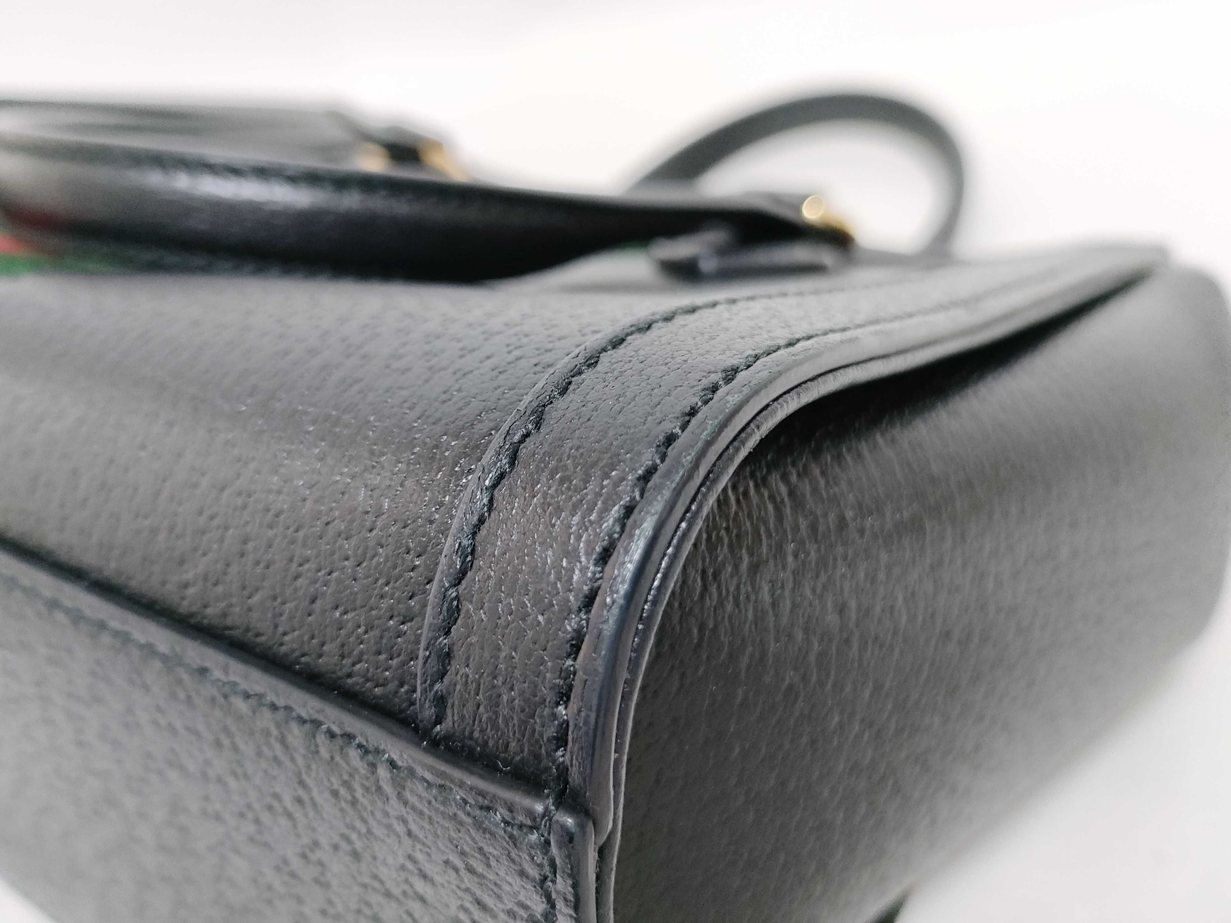 Ophidia Suede x Leather 2-Way Handbag, Black, 547551 (Handbag) — view 8