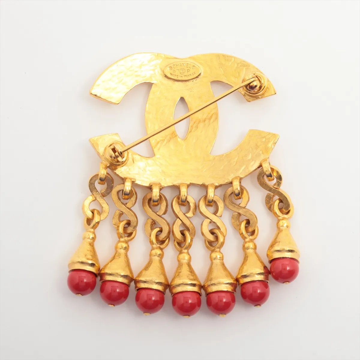 Coco Mark 97P Brooch, GP Gold x Red, — view 2