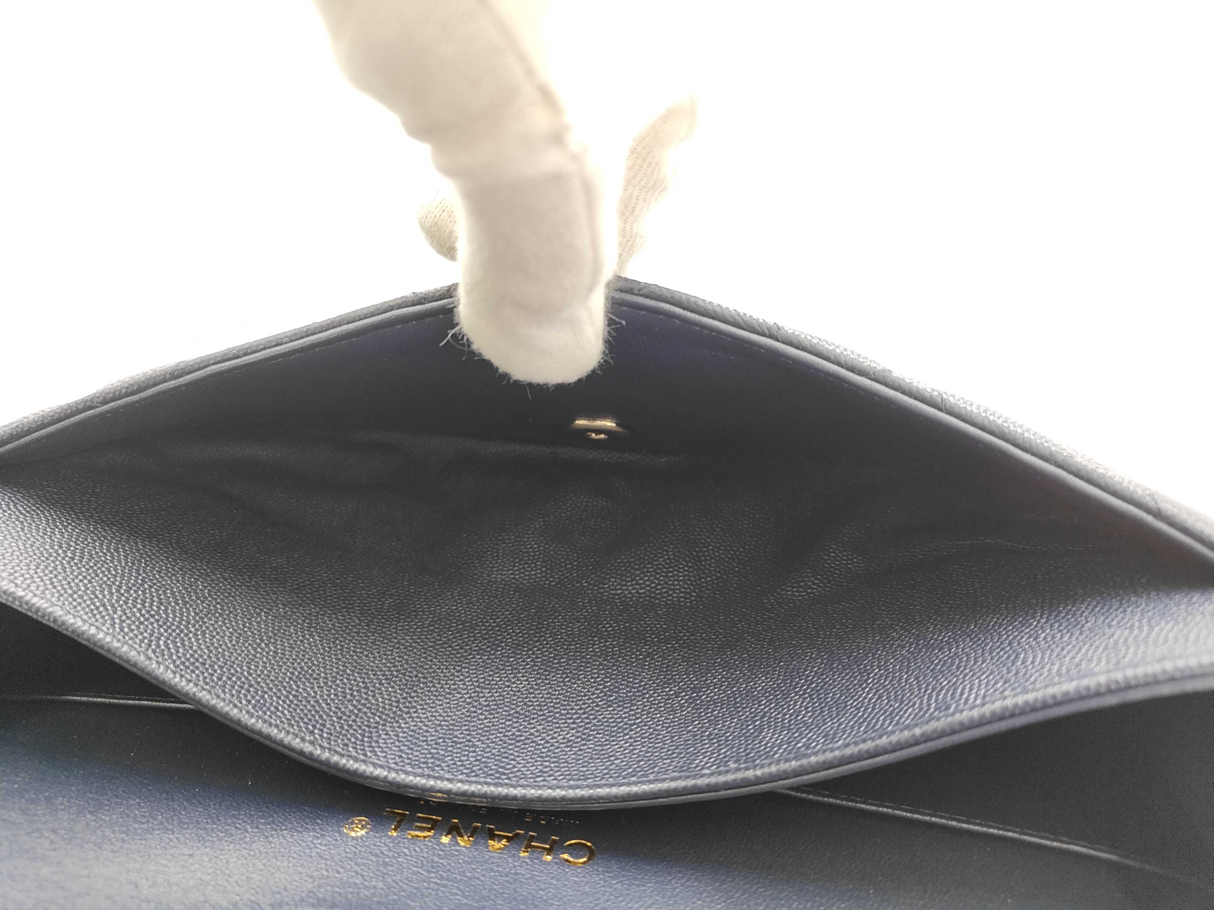 BAG CLASSIC FLAP CAVIAR SKIN 25CM MEDIUM DOUBLE FLAP A01112 NAVY NO.31 31035319 Shoulder Bag — view 14