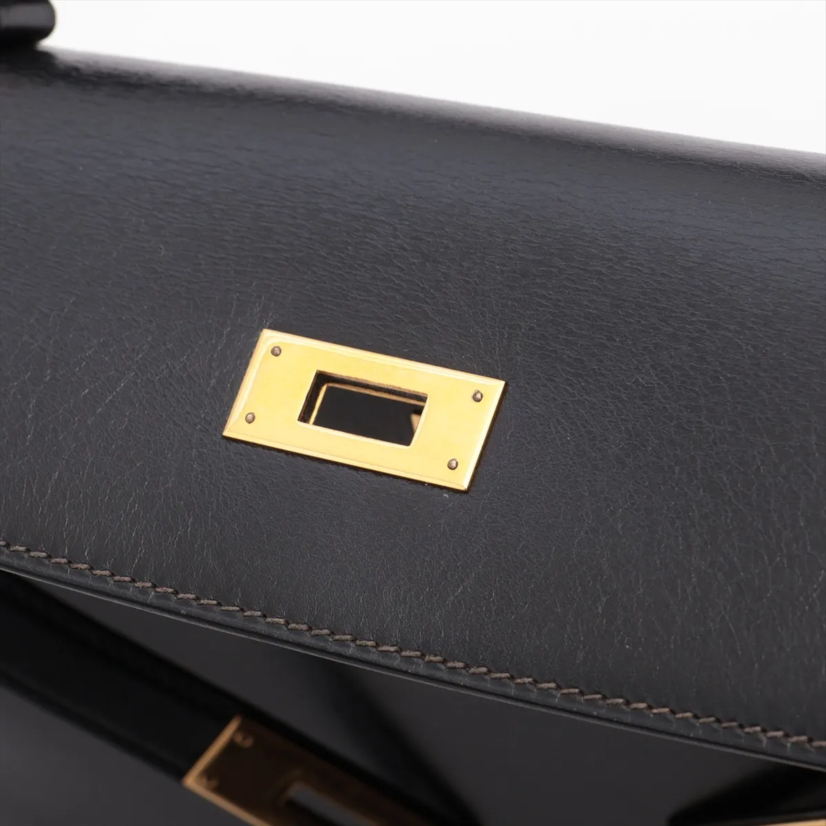 [Individually packaged] Hermes Kelly 32 Sellier Box Calf Black Gold Hardware S: 1989 — view 11