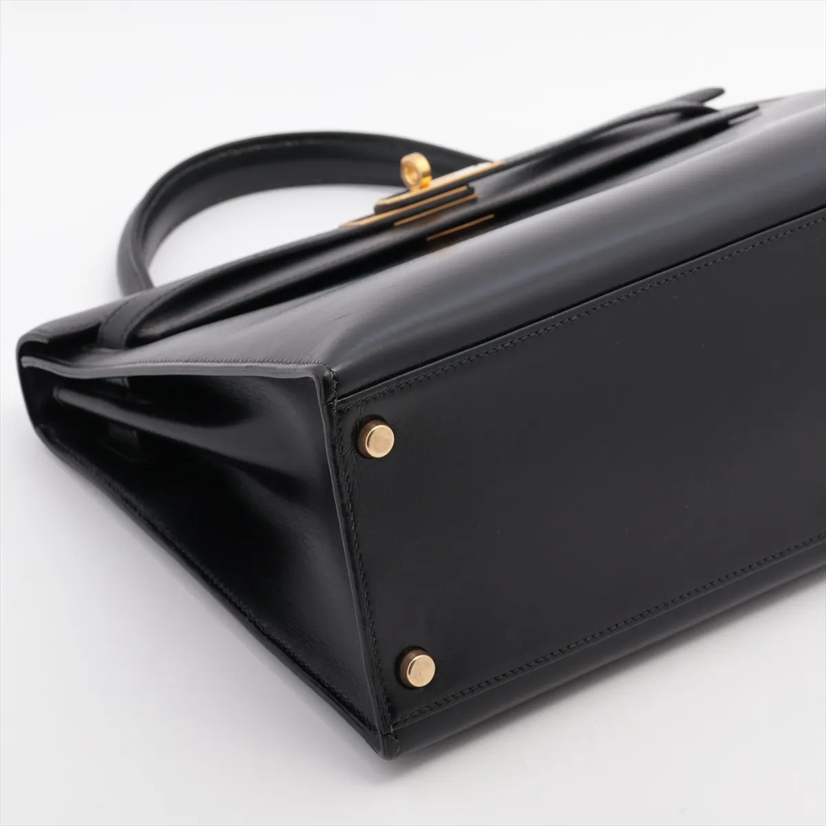 [Individually packaged] Hermes Kelly 32 Sellier Box Calf Black Gold Hardware S: 1989 — view 4