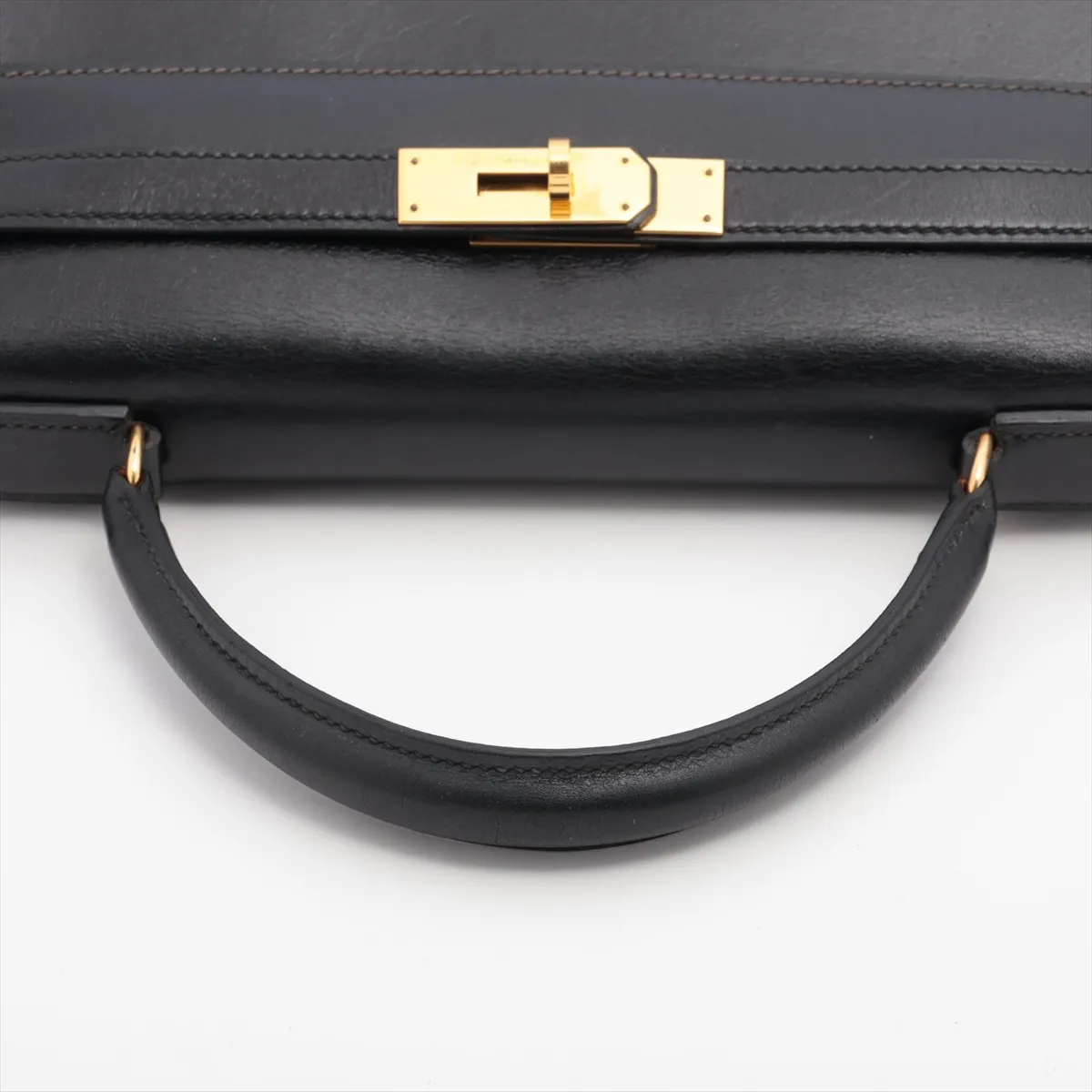 [Individually packaged] Hermes Kelly 32 Sellier Box Calf Black Gold Hardware S: 1989 — view 5