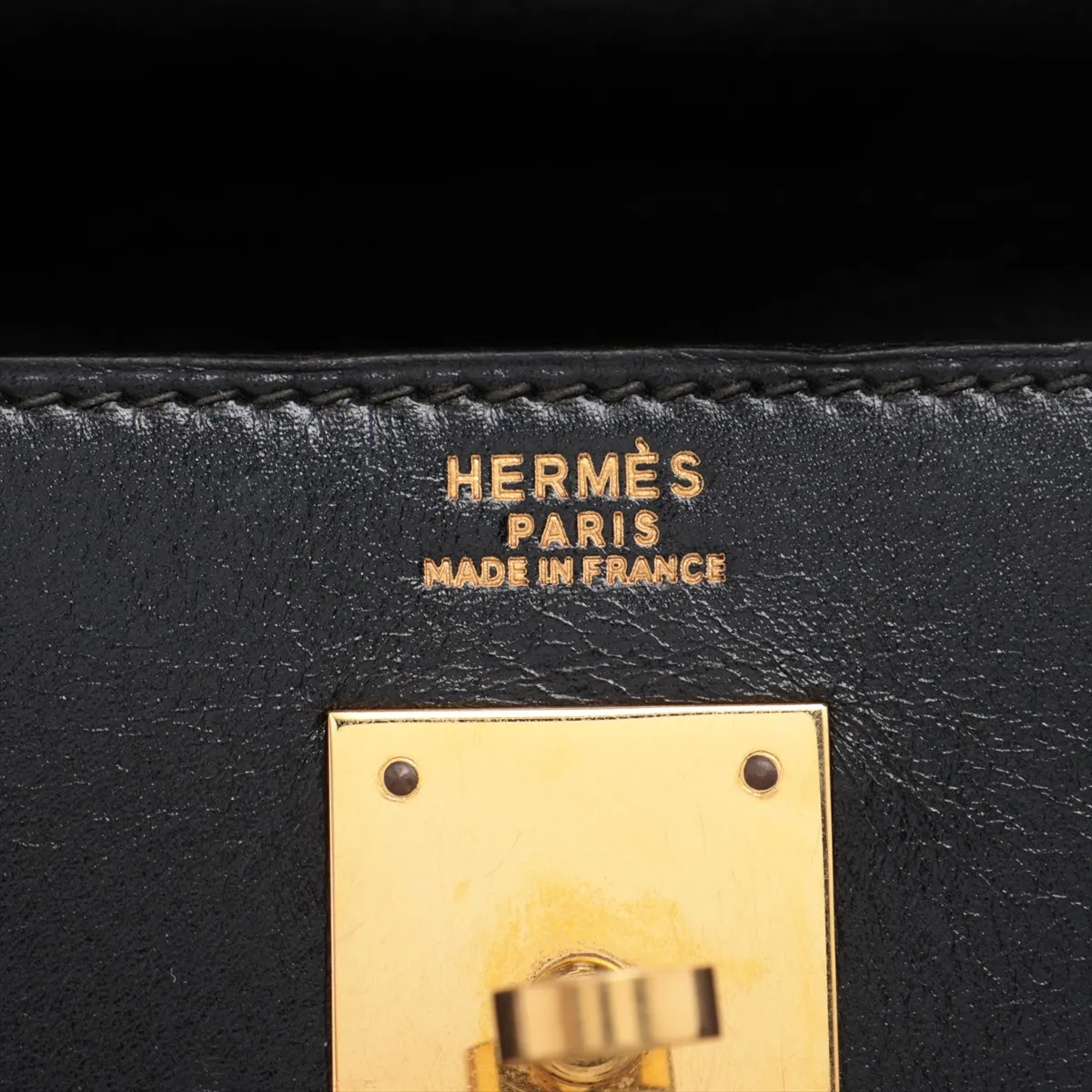 [Individually packaged] Hermes Kelly 32 Sellier Box Calf Black Gold Hardware S: 1989 — view 10