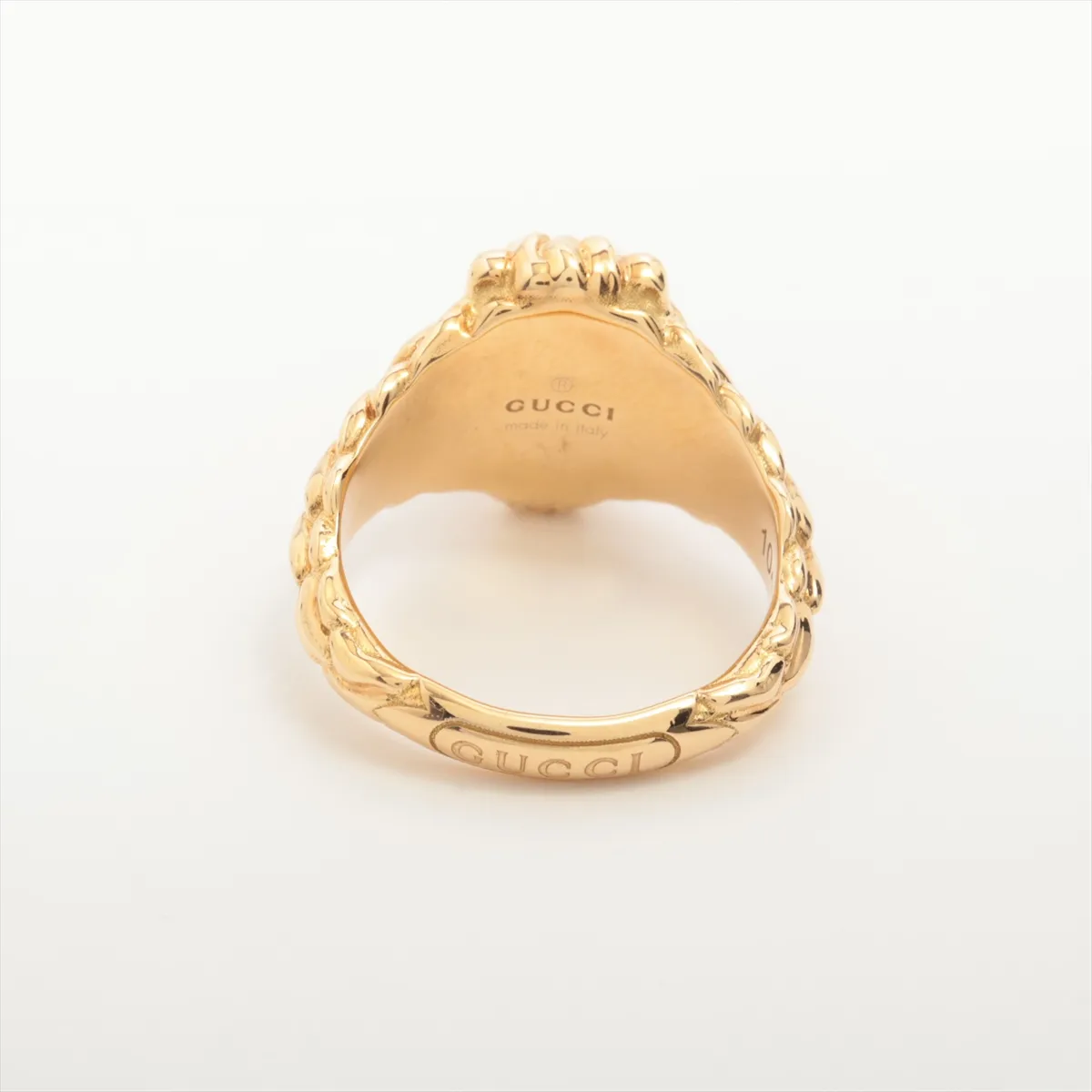 Lion Head Fire Opal Diamond Ring, 750 (Yellow Gold), 8.6g, 10 stones, — view 2