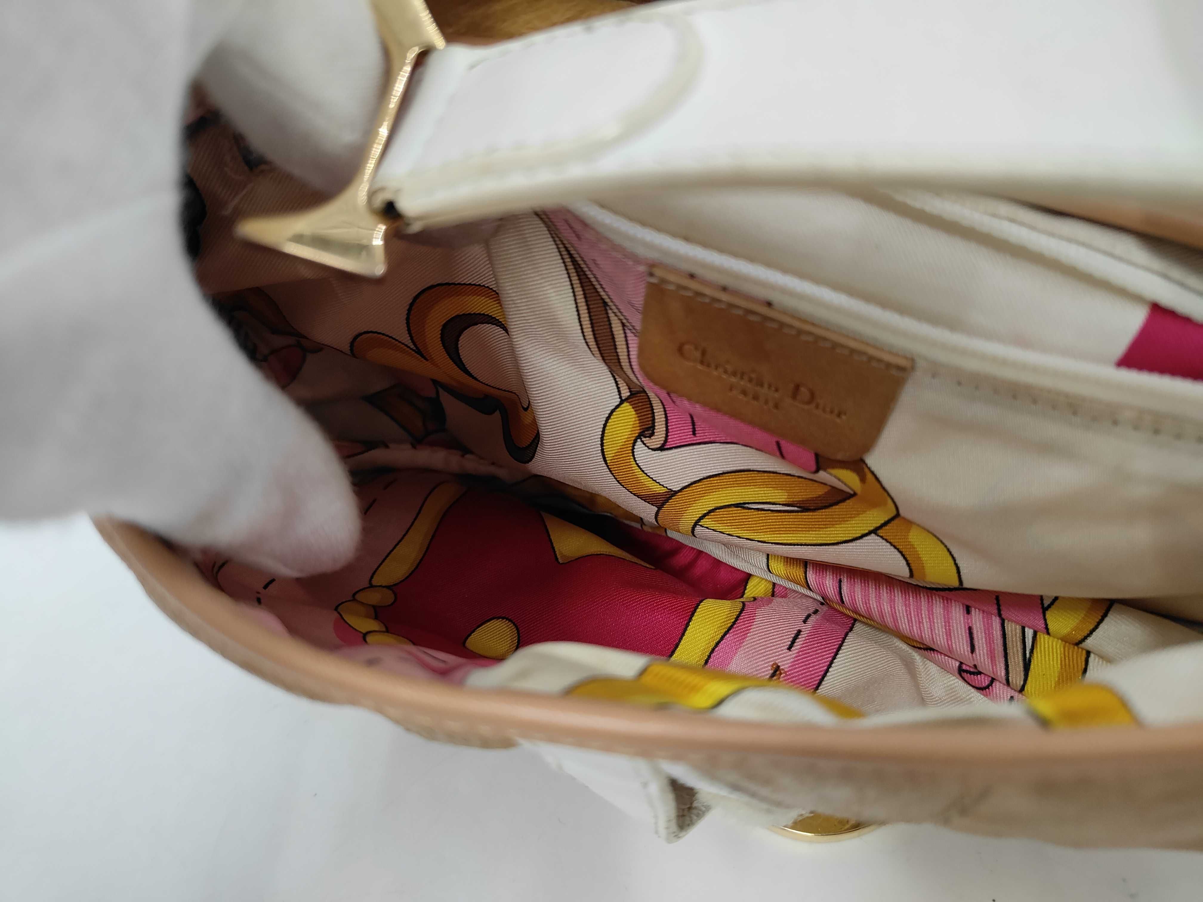 Bicolor D-shaped hardware Saddle Bag Shoulder Bag — view 9
