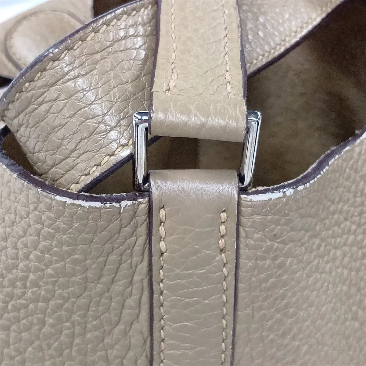 Picotin 18 PM Taurillon Clemence Trench Leather, Silver Hardware K: 2007 — view 9