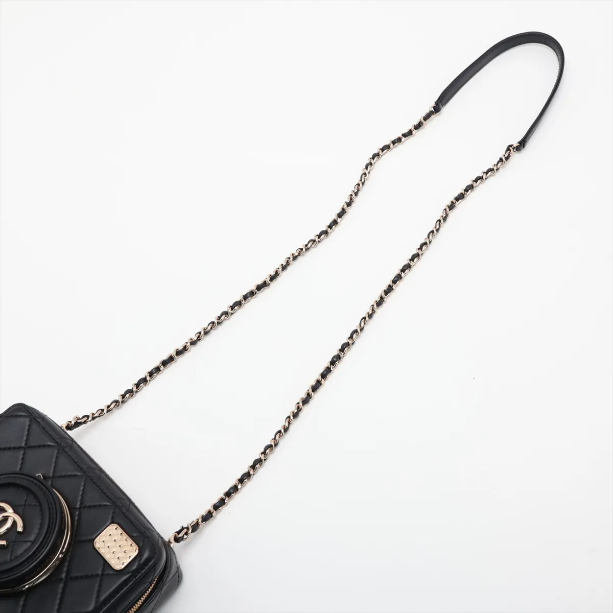 [Individually packaged] Chanel Matelassé Lambskin Chain Shoulder Bag Camera Bag Black Gold Hardware PX7N513A Random Plate AS4817 — view 5