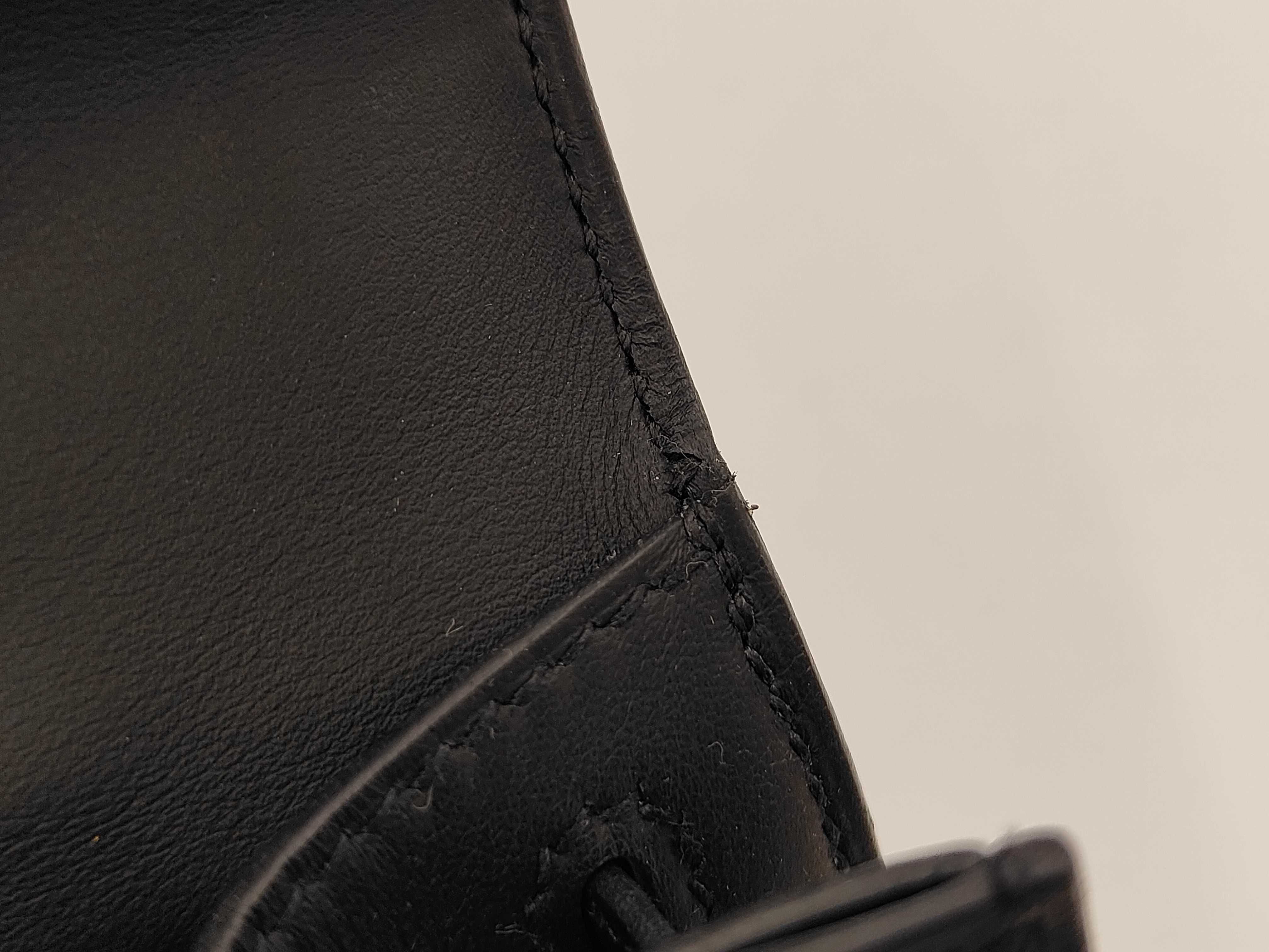 Pochette Kelly, Black Swift Leather, Silver Hardware, G Stamp, Handbag — view 9