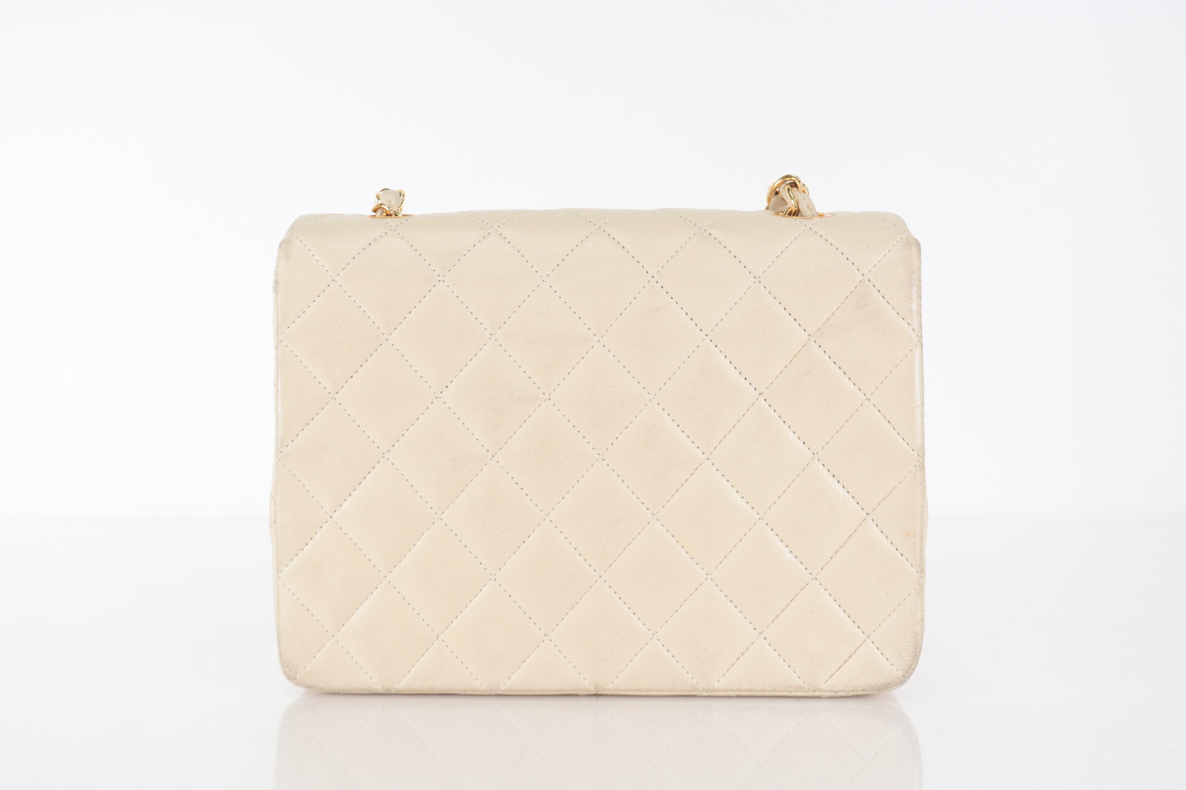 Mini Mat Lamb Chain Shoulder Bag, Beige, Series 2 — view 2