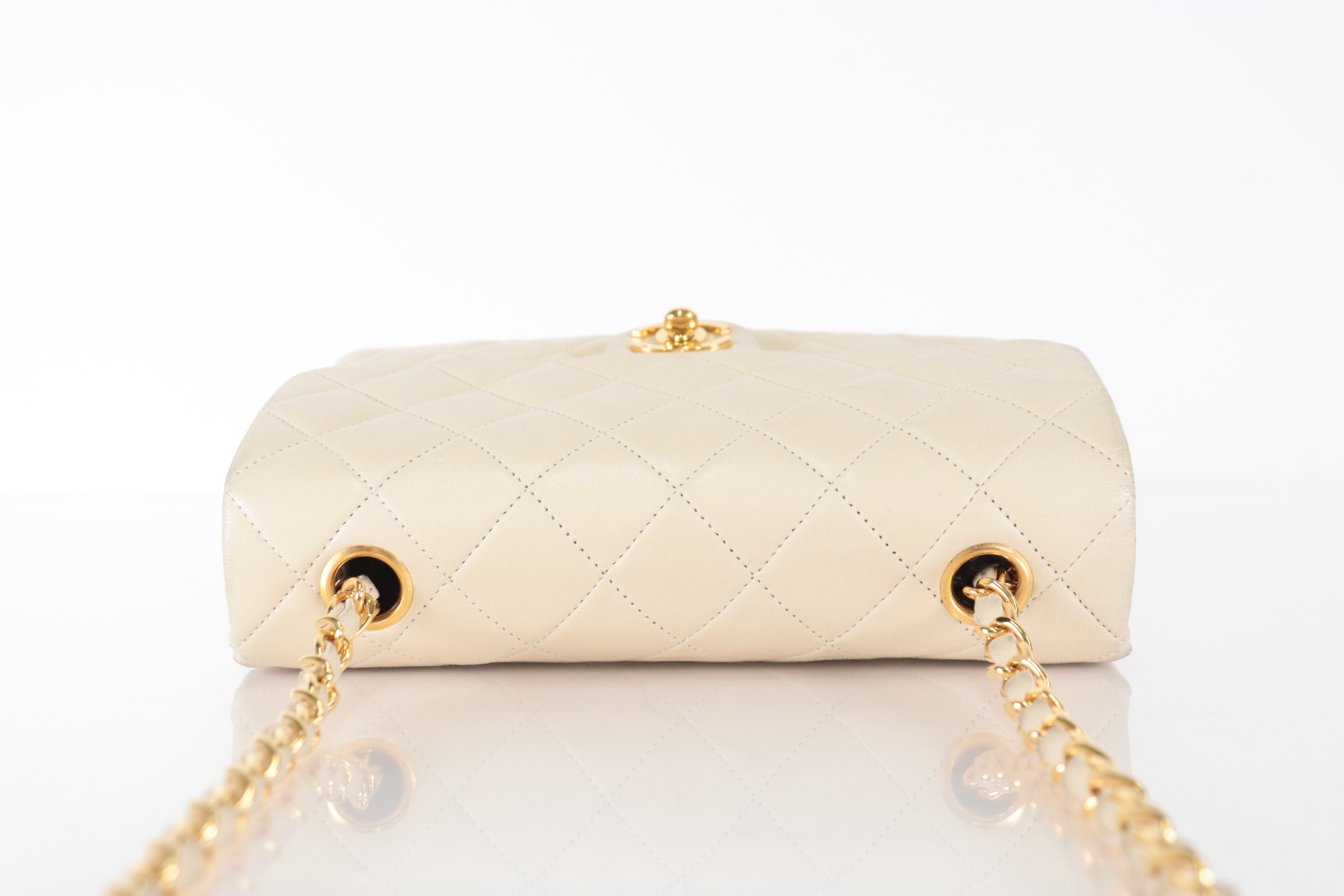 Mini Mat Lamb Chain Shoulder Bag, Beige, Series 2 — view 5