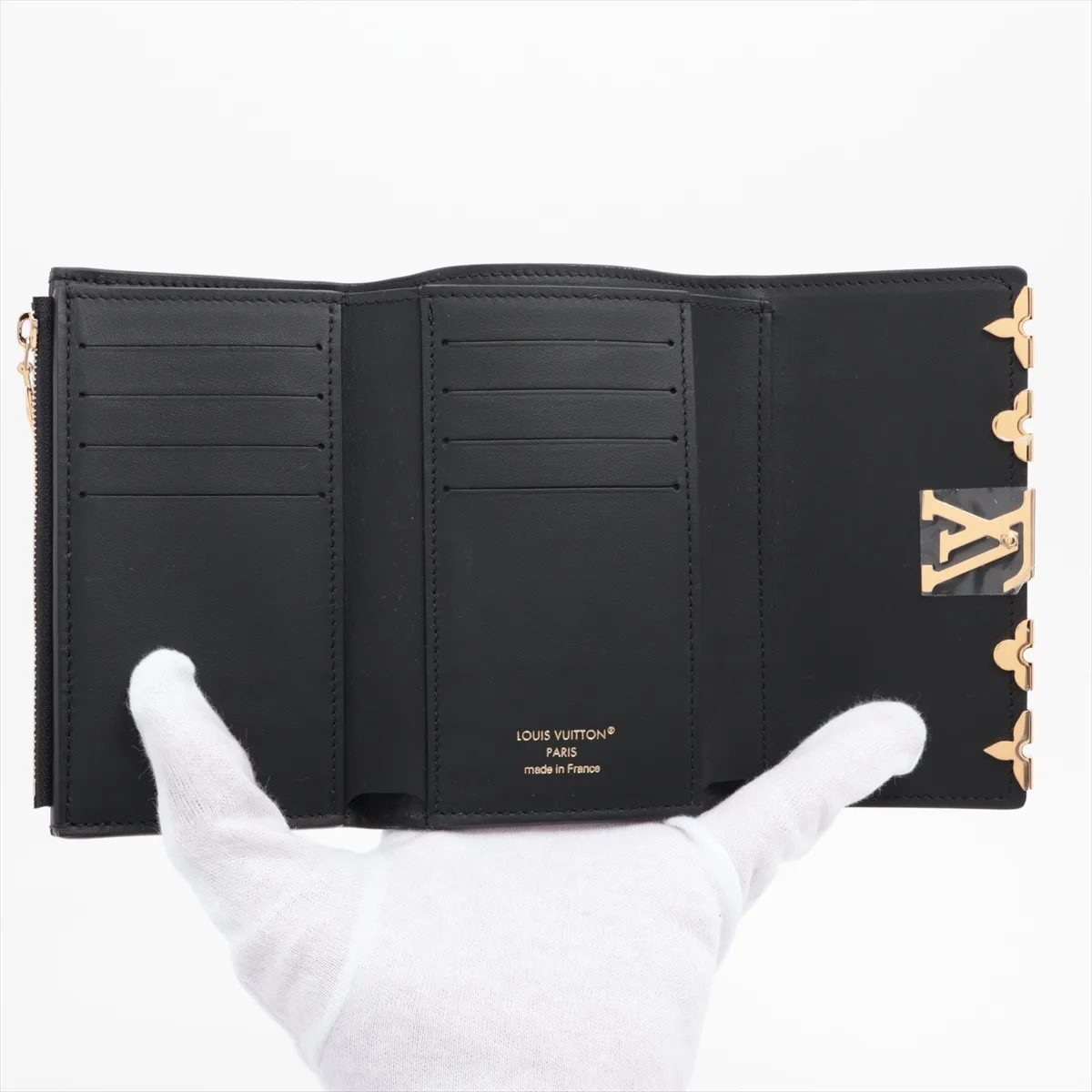 Taurillon Portefeuille Capucines Compact M82764 Noir Compact Wallet RFID Reactive — view 4
