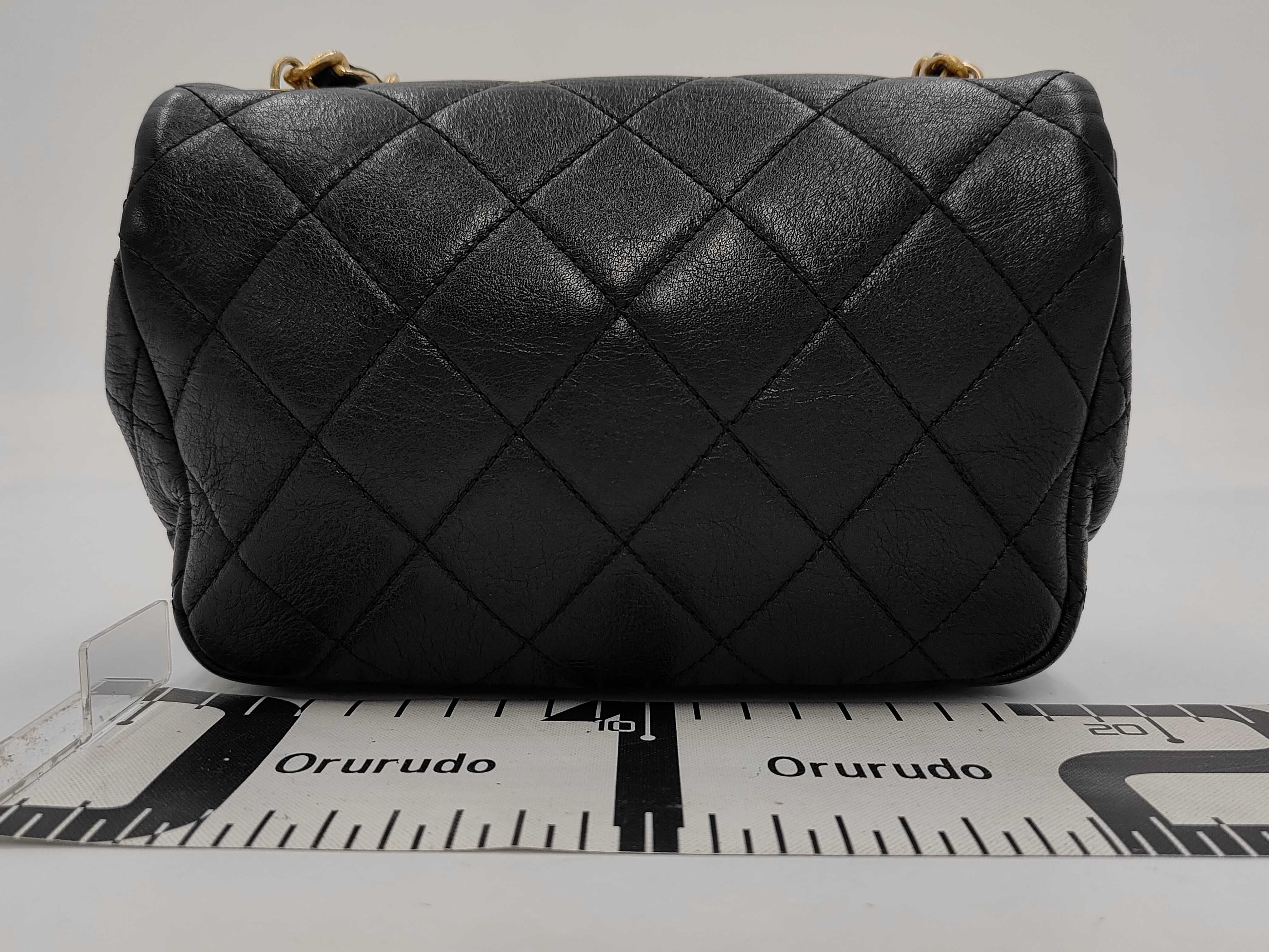Matelassé Pearl Chain Shoulder Bag, Black, with Serial Number Plate — view 2