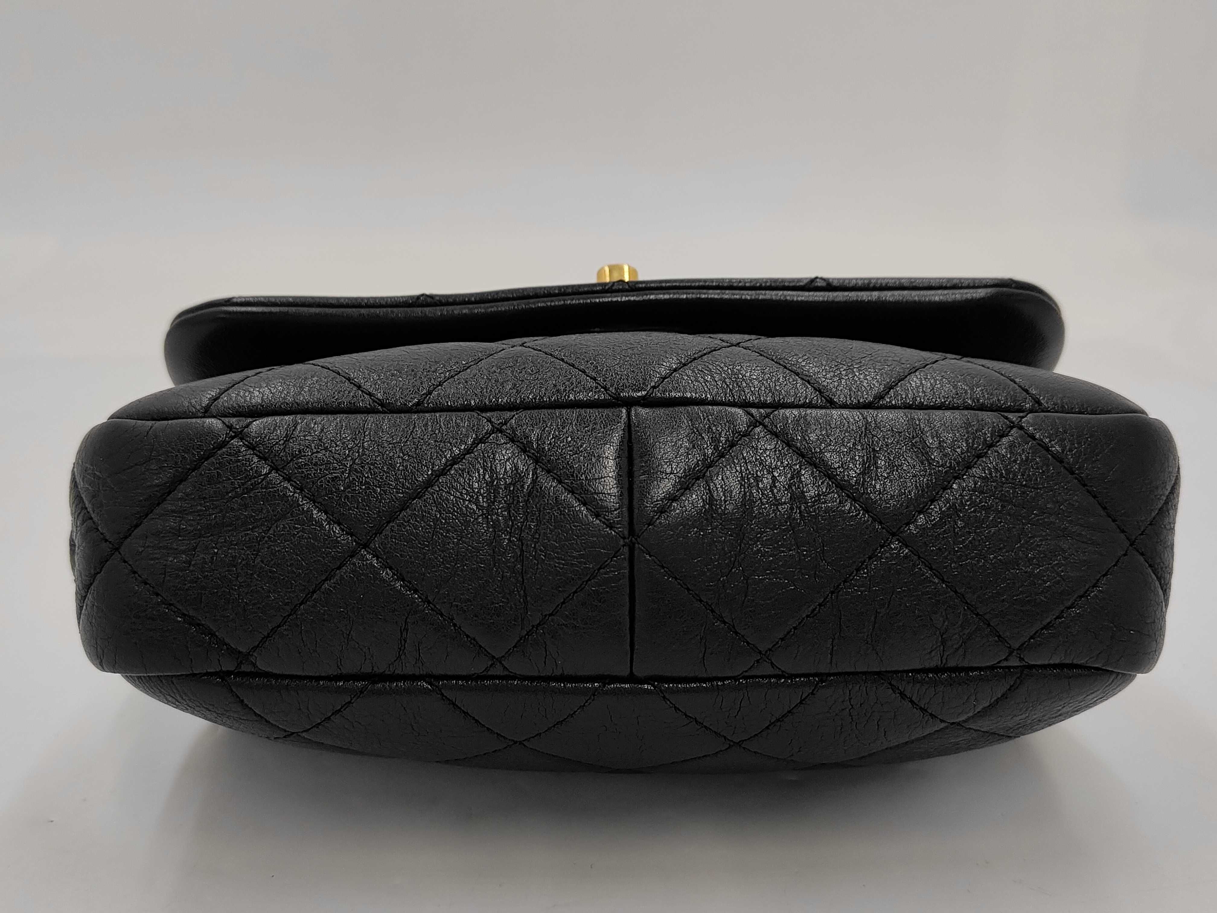 Matelassé Pearl Chain Shoulder Bag, Black, with Serial Number Plate — view 3