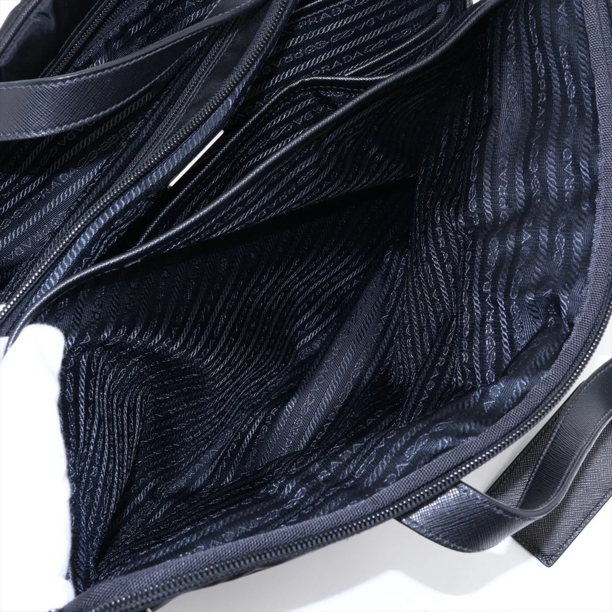 Tessuto Nylon x Leather 2-Way Business Bag, Black, PIN Code 00 — view 11