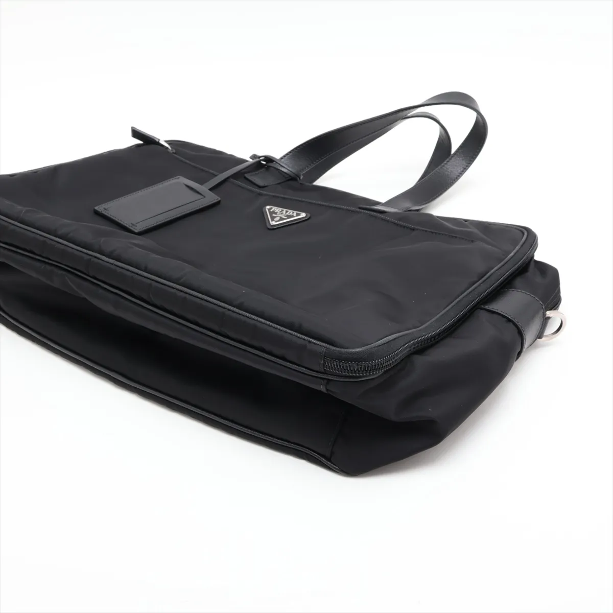 Tessuto Nylon x Leather 2-Way Business Bag, Black, PIN Code 00 — view 3
