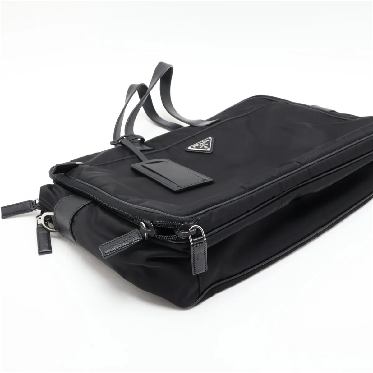 Tessuto Nylon x Leather 2-Way Business Bag, Black, PIN Code 00 — view 4
