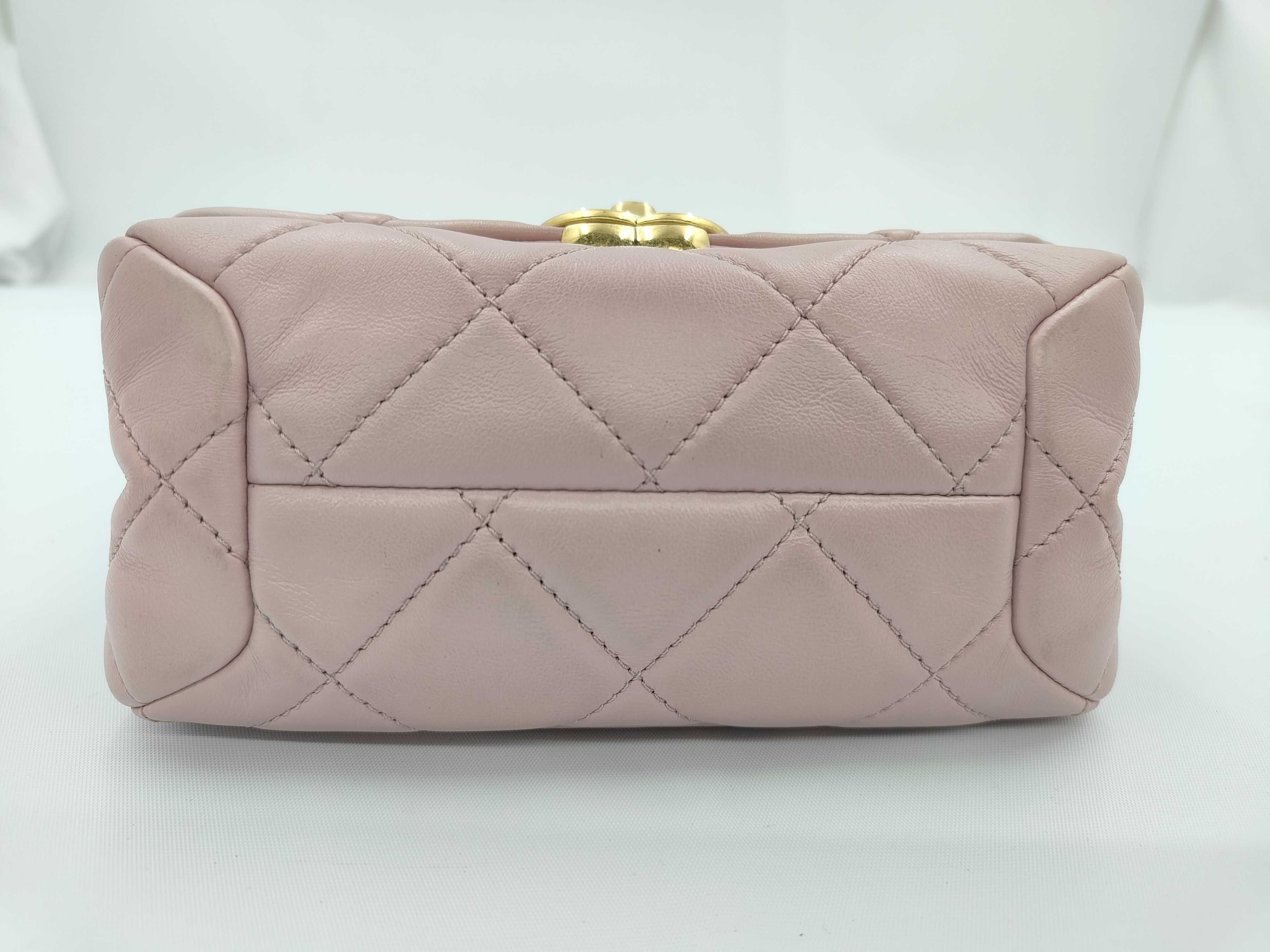 Mini Matelassé Lambskin Pink Chain Shoulder Bag — view 5