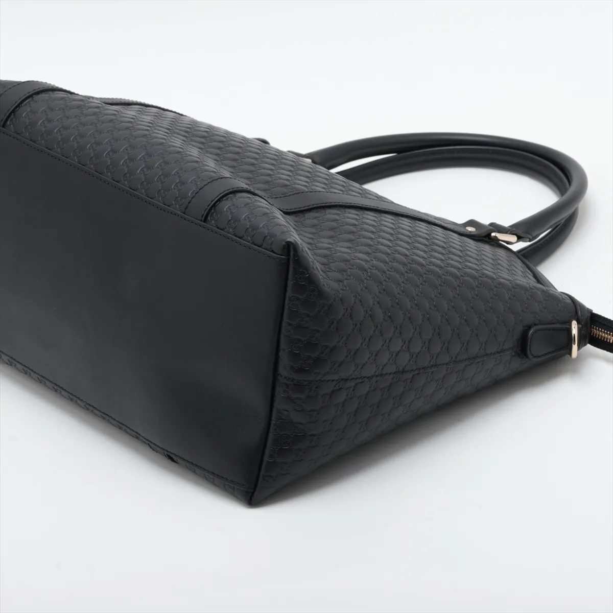 Microguccissima 449658 Leather 2-Way Handbag Black Outlet — view 3