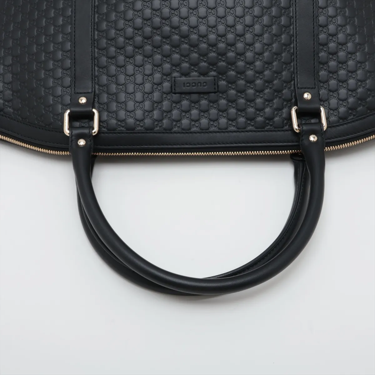 Microguccissima 449658 Leather 2-Way Handbag Black Outlet — view 5