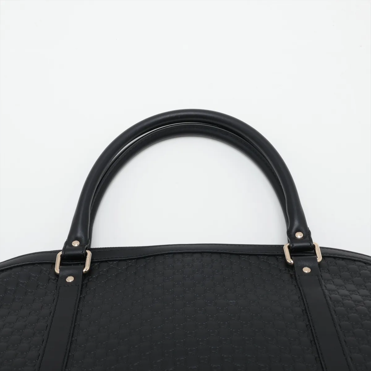 Microguccissima 449658 Leather 2-Way Handbag Black Outlet — view 6