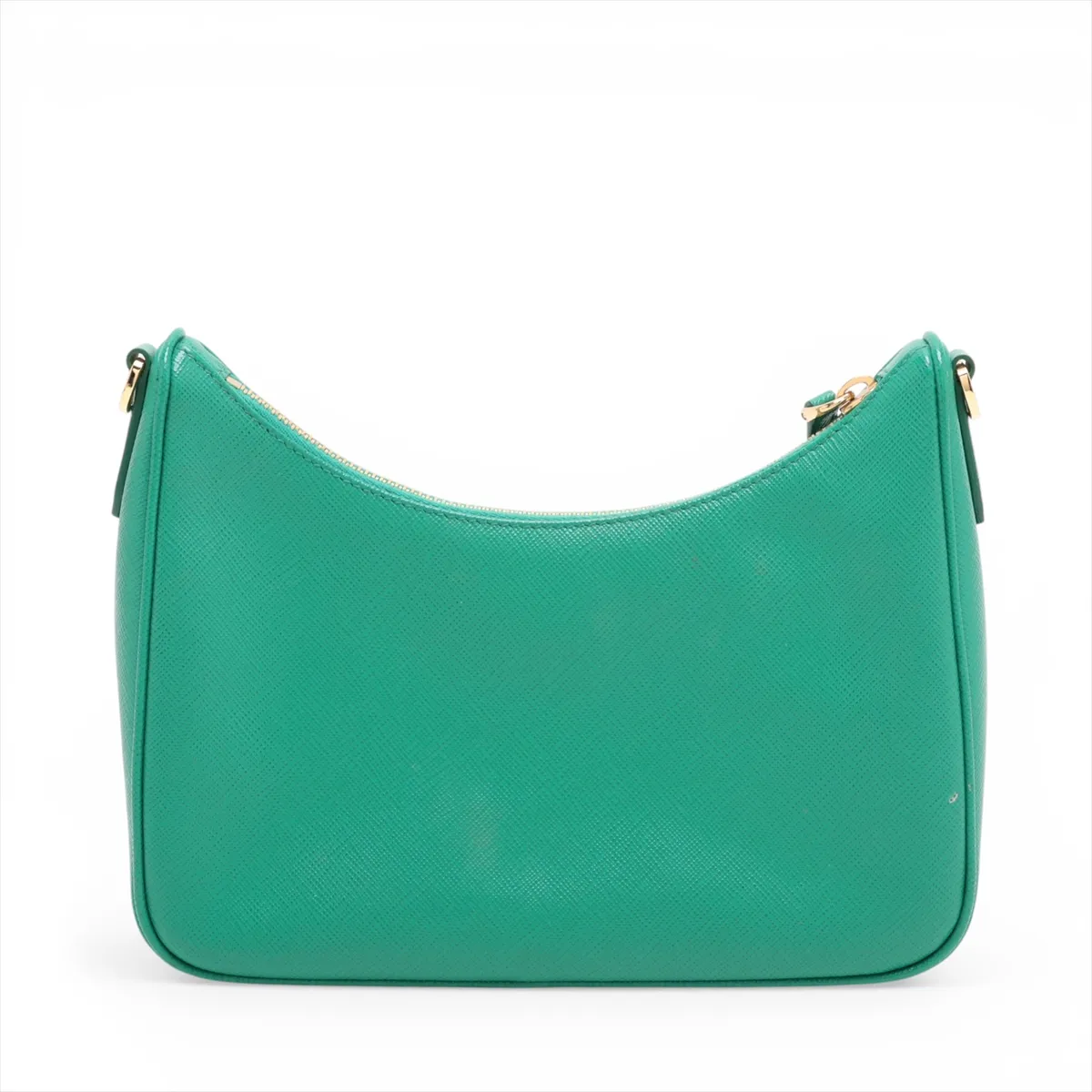 Saffiano Lux Leather 2-Way Shoulder Bag, Green, 1BH204 — view 2