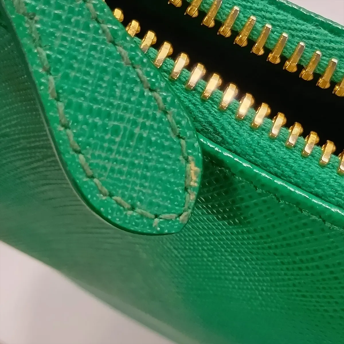 Saffiano Lux Leather 2-Way Shoulder Bag, Green, 1BH204 — view 12