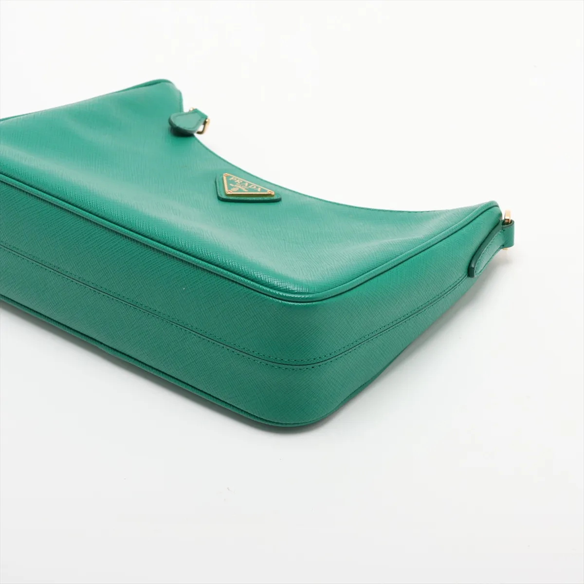 Saffiano Lux Leather 2-Way Shoulder Bag, Green, 1BH204 — view 3
