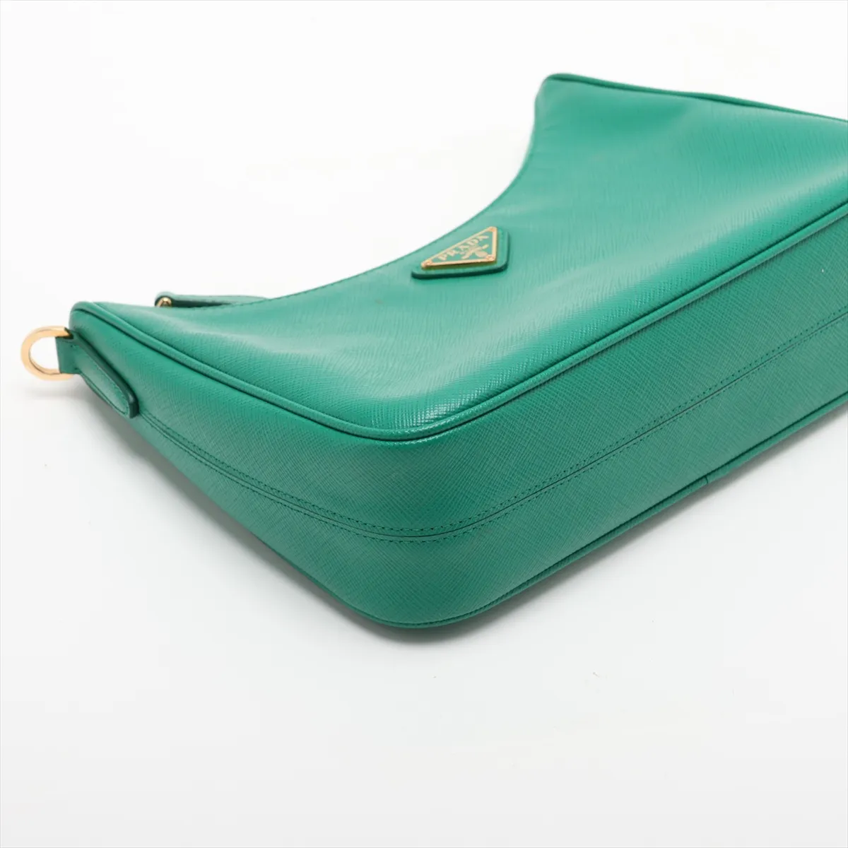 Saffiano Lux Leather 2-Way Shoulder Bag, Green, 1BH204 — view 4