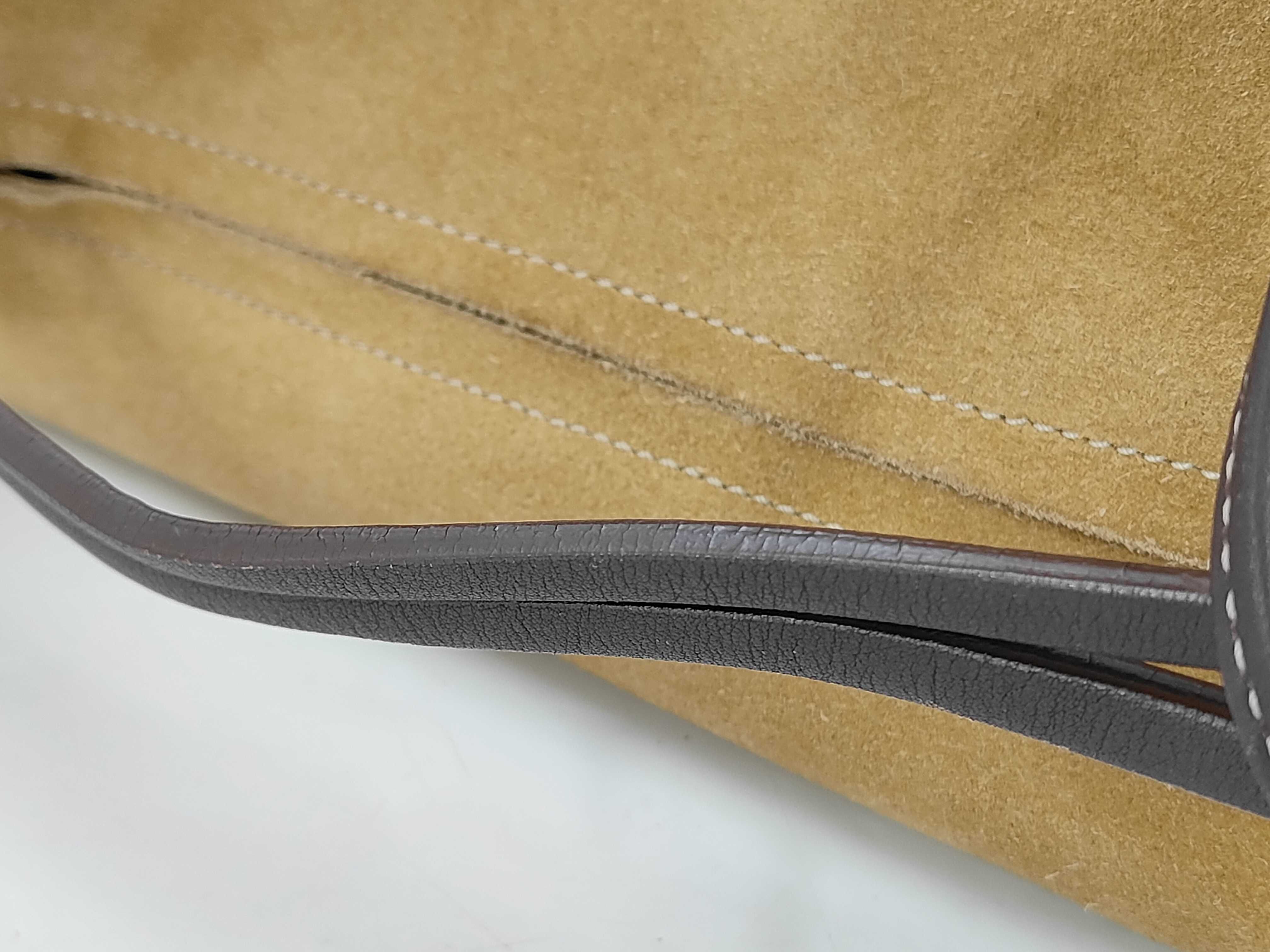 handbag, suede, beige, with pouch, shoulder bag. — view 6