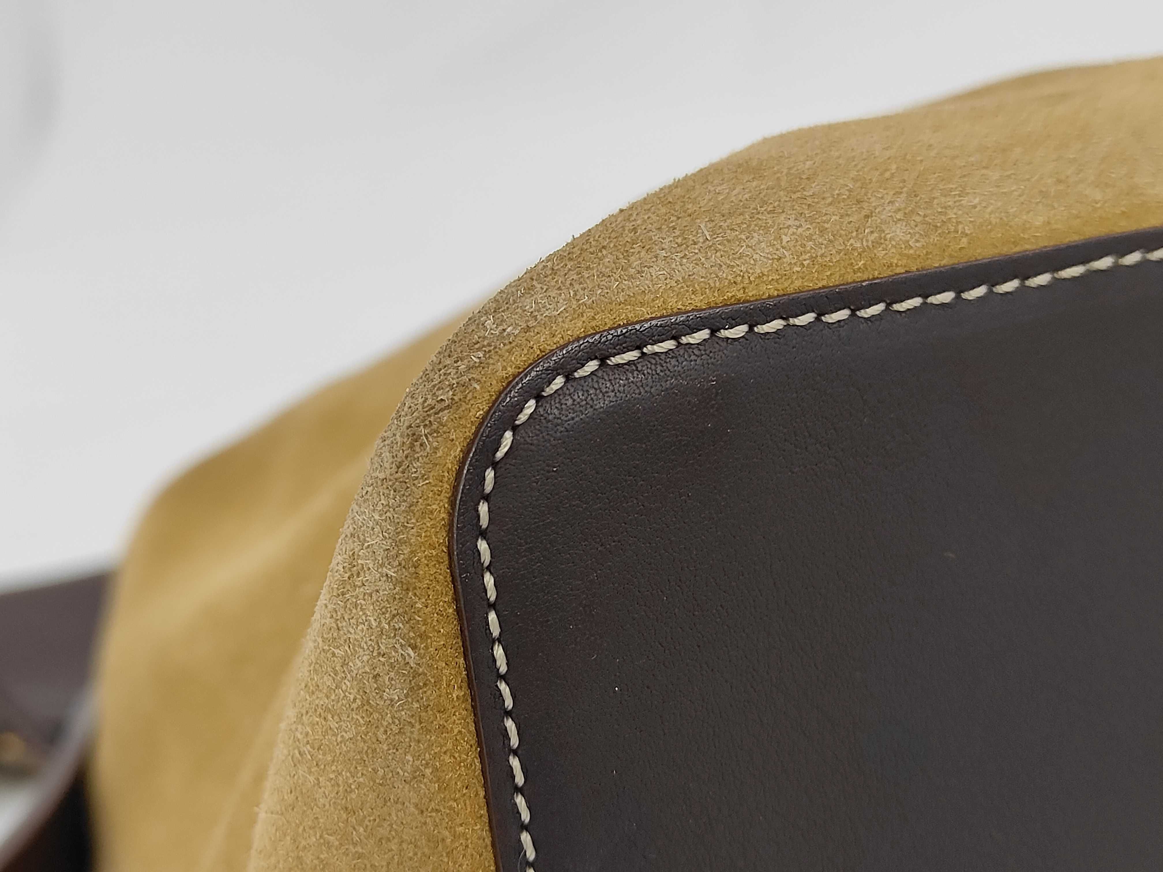 handbag, suede, beige, with pouch, shoulder bag. — view 7