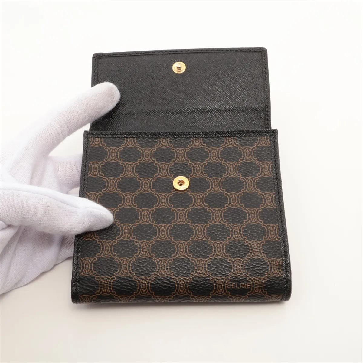 Macadam Leather Compact Wallet Brown x Black — view 3