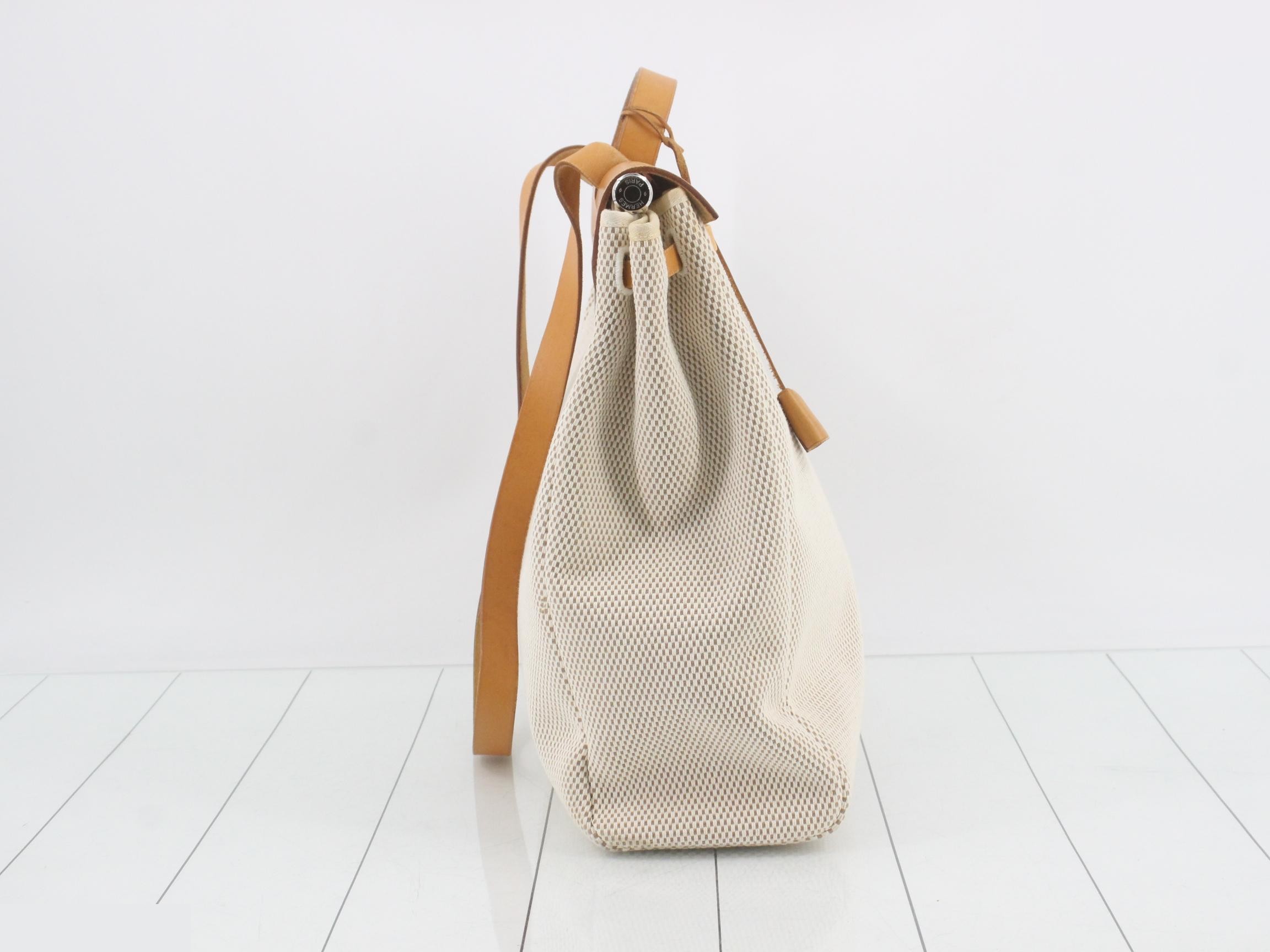 Herbag MM Toile GM Natural S-type hardware H stamp 38 x 34 x 13 cm — view 4