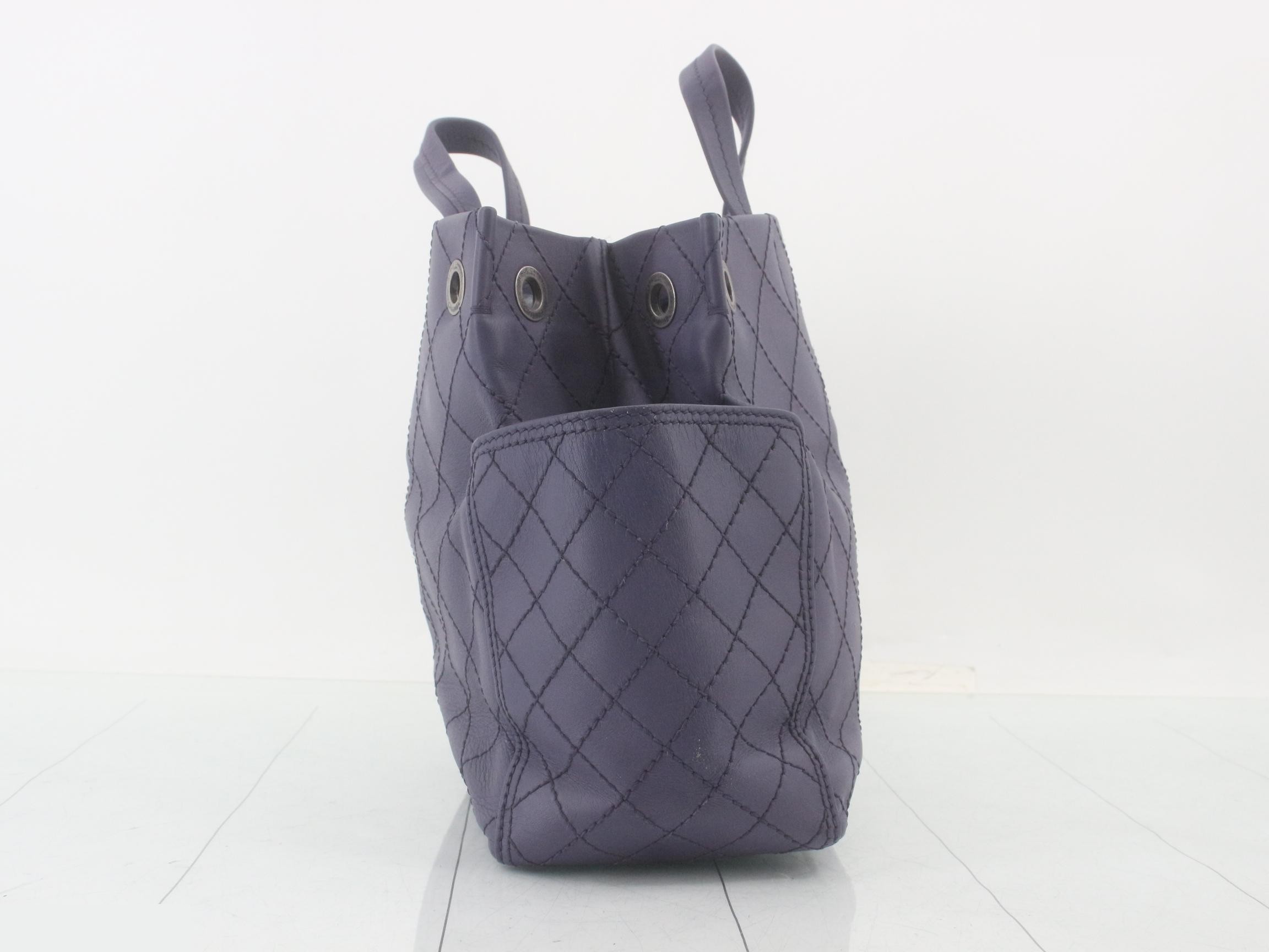 Wild Stitch Leather Handbag, Purple — view 4