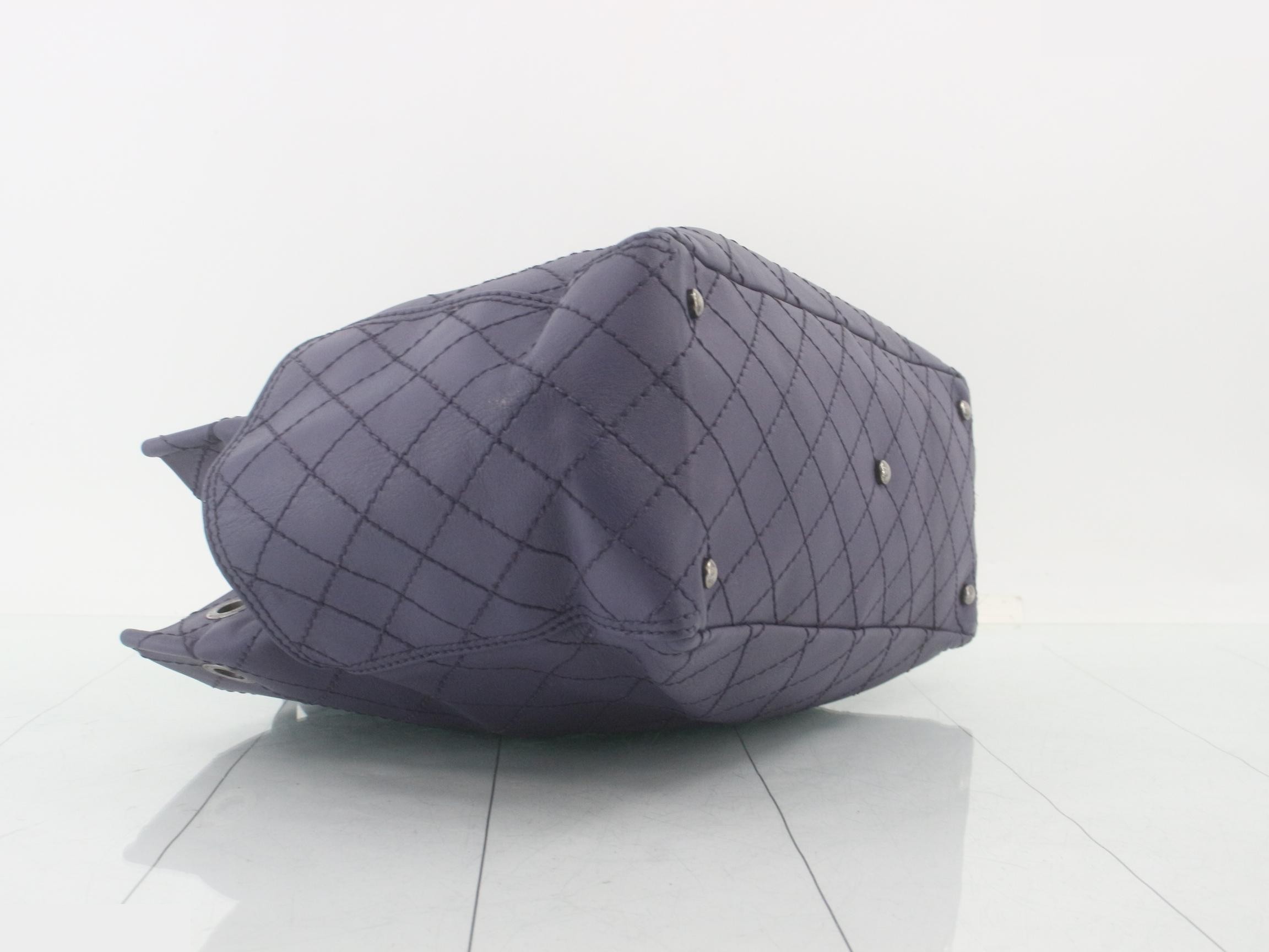 Wild Stitch Leather Handbag, Purple — view 5