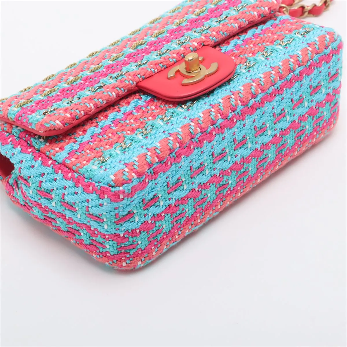 [Individually wrapped] Chanel Mini Matelasse 20 Tweed Single Flap Single Chain Bag Multicolor Gold Hardware 30844569 30s A69900 — view 4