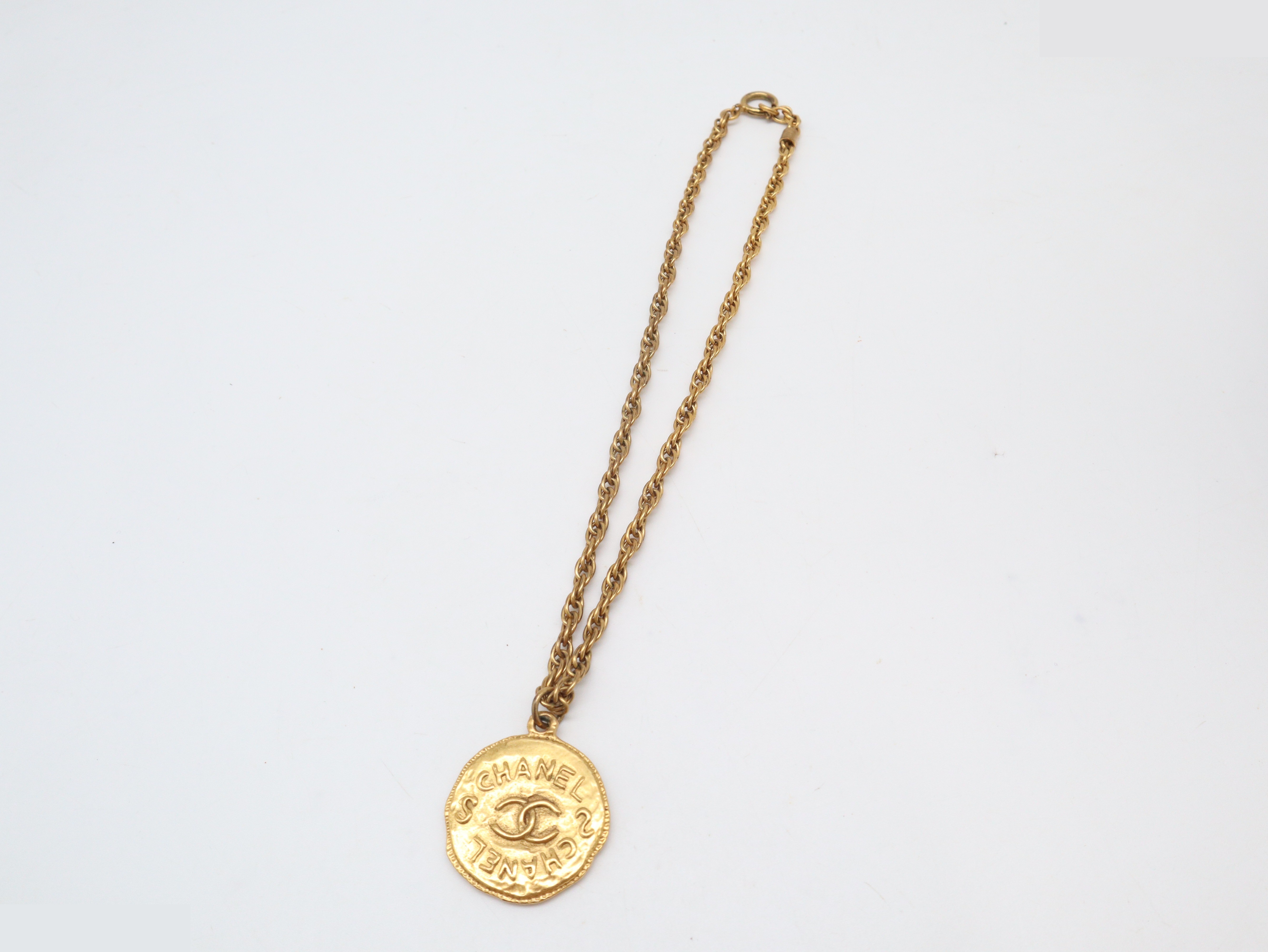 Coco Mark Coin Necklace, GP (Gold Plated), Chain approx. 43cm — view 7