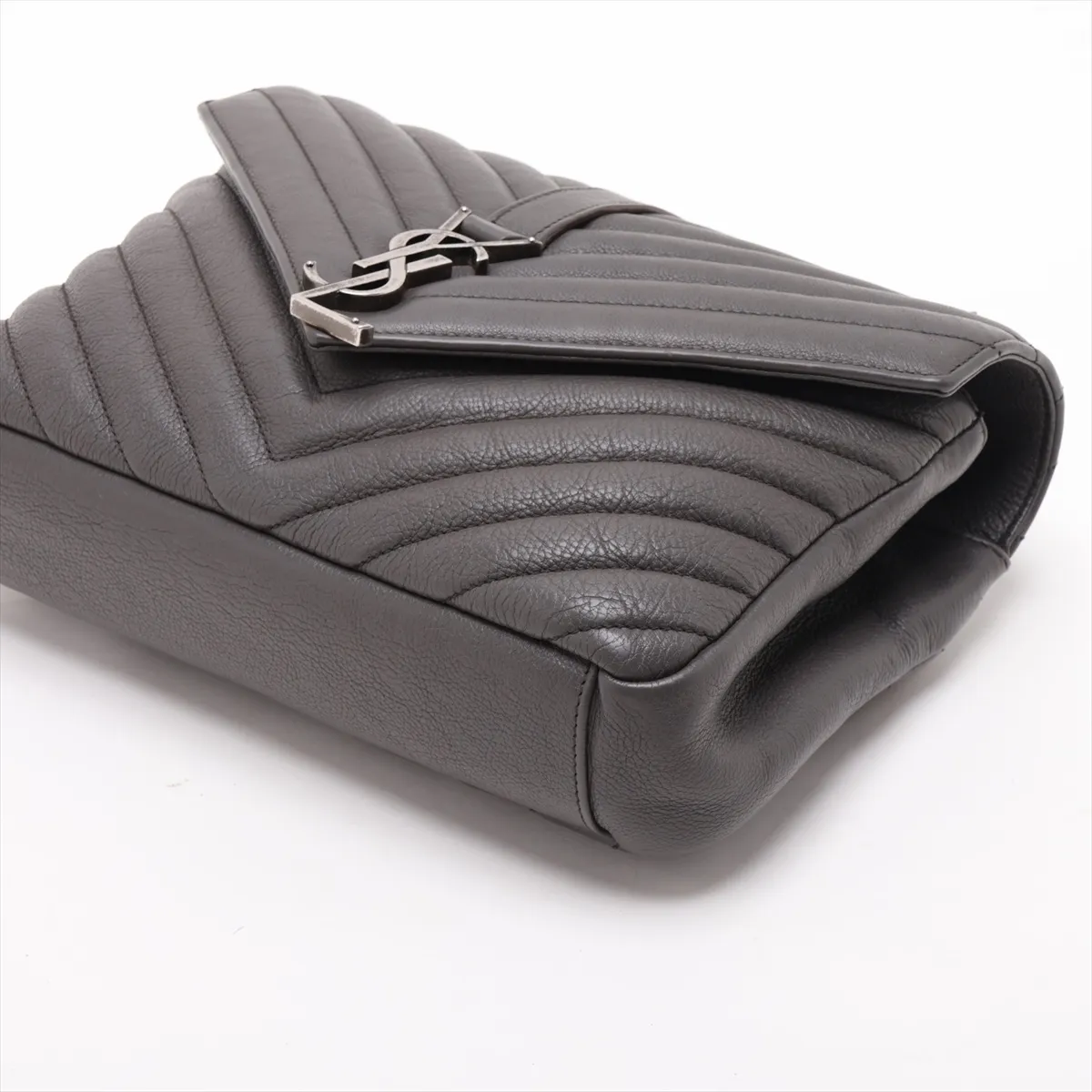 College Leather 2-Way Handbag, Gray, 428056 — view 3