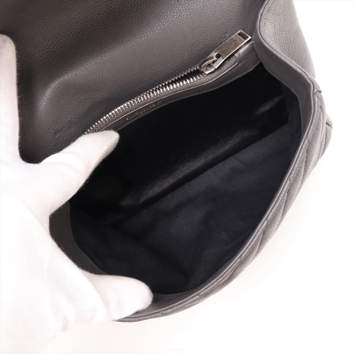 College Leather 2-Way Handbag, Gray, 428056 — view 8
