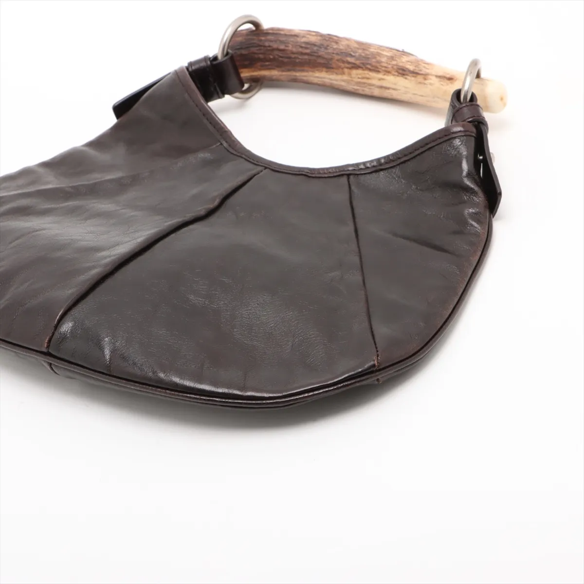 Mombasa Leather Handbag, Brown, 104938 — view 3