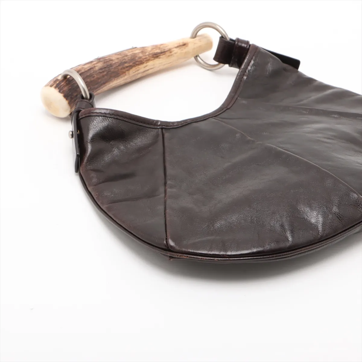Mombasa Leather Handbag, Brown, 104938 — view 4