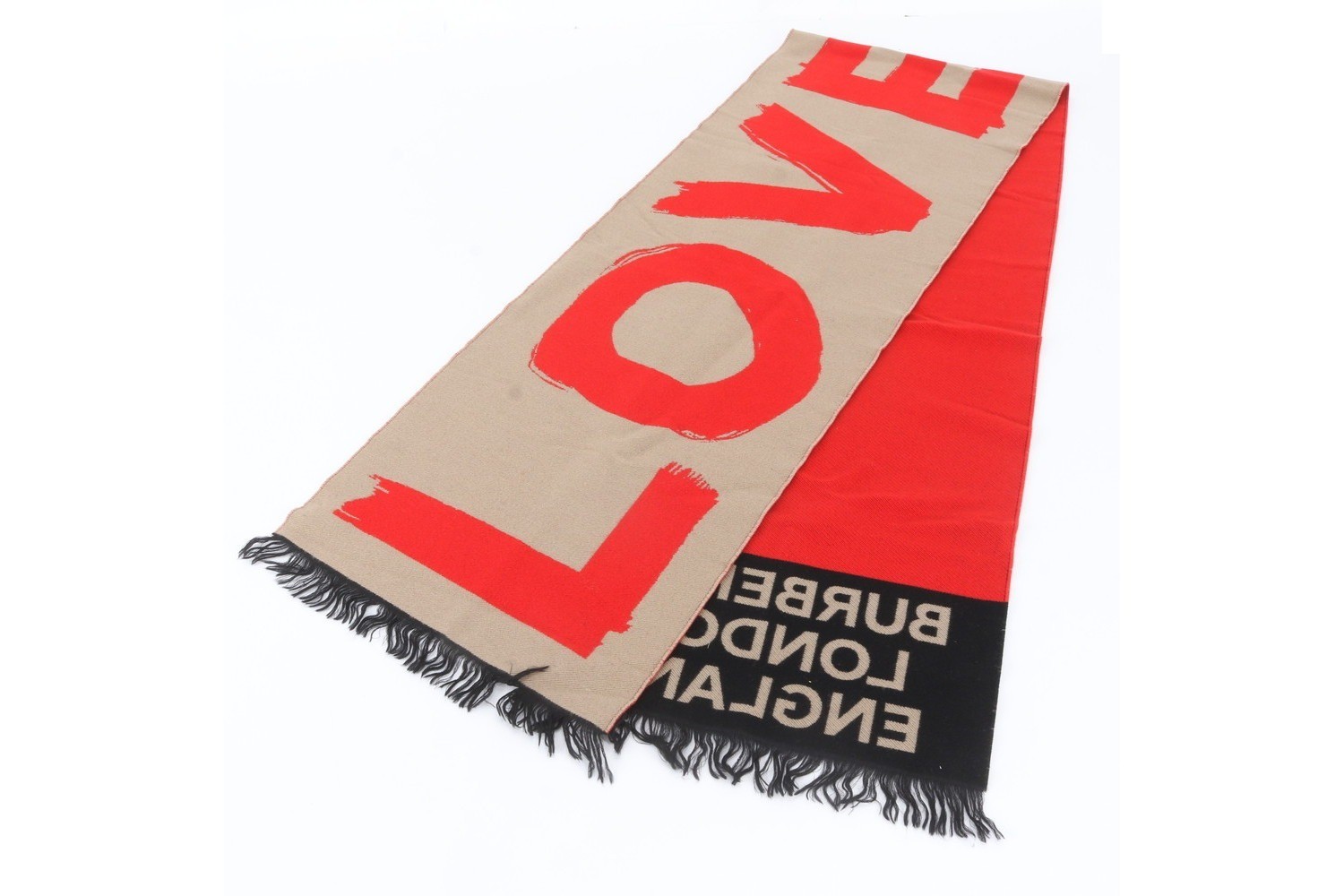 Love and Logo Wool Silk Jacquard Scarf/Muffler — view 2