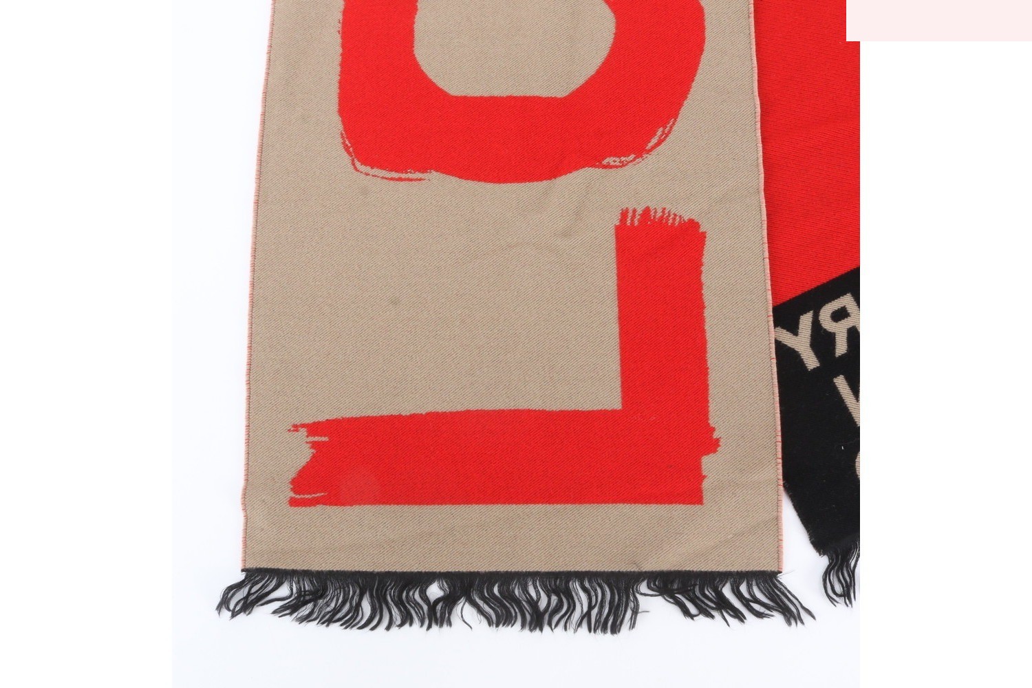 Love and Logo Wool Silk Jacquard Scarf/Muffler — view 3