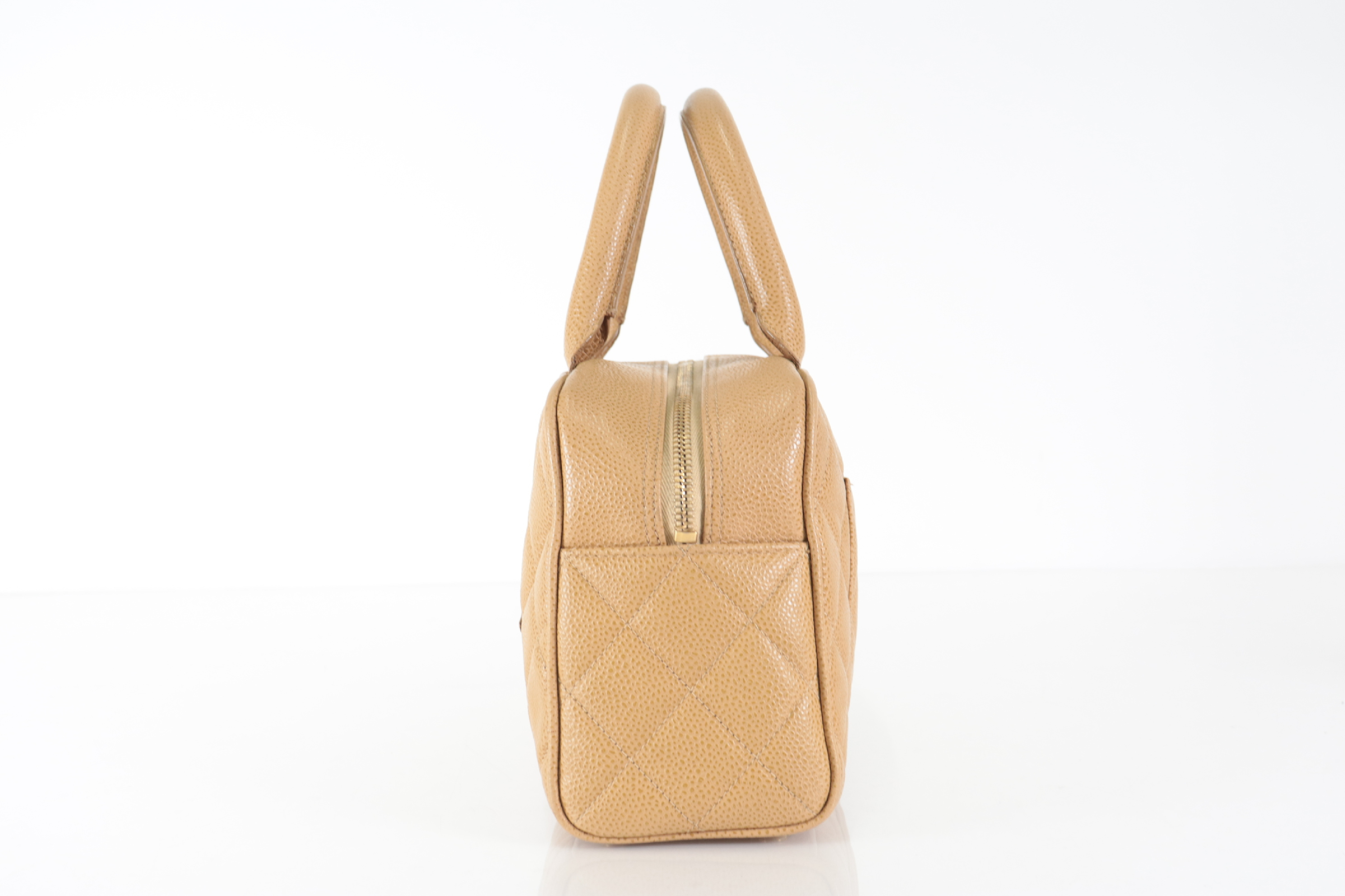 Matelassé Caviar Mini Boston Bag, Beige, Series 8 (Boston Bag) — view 4