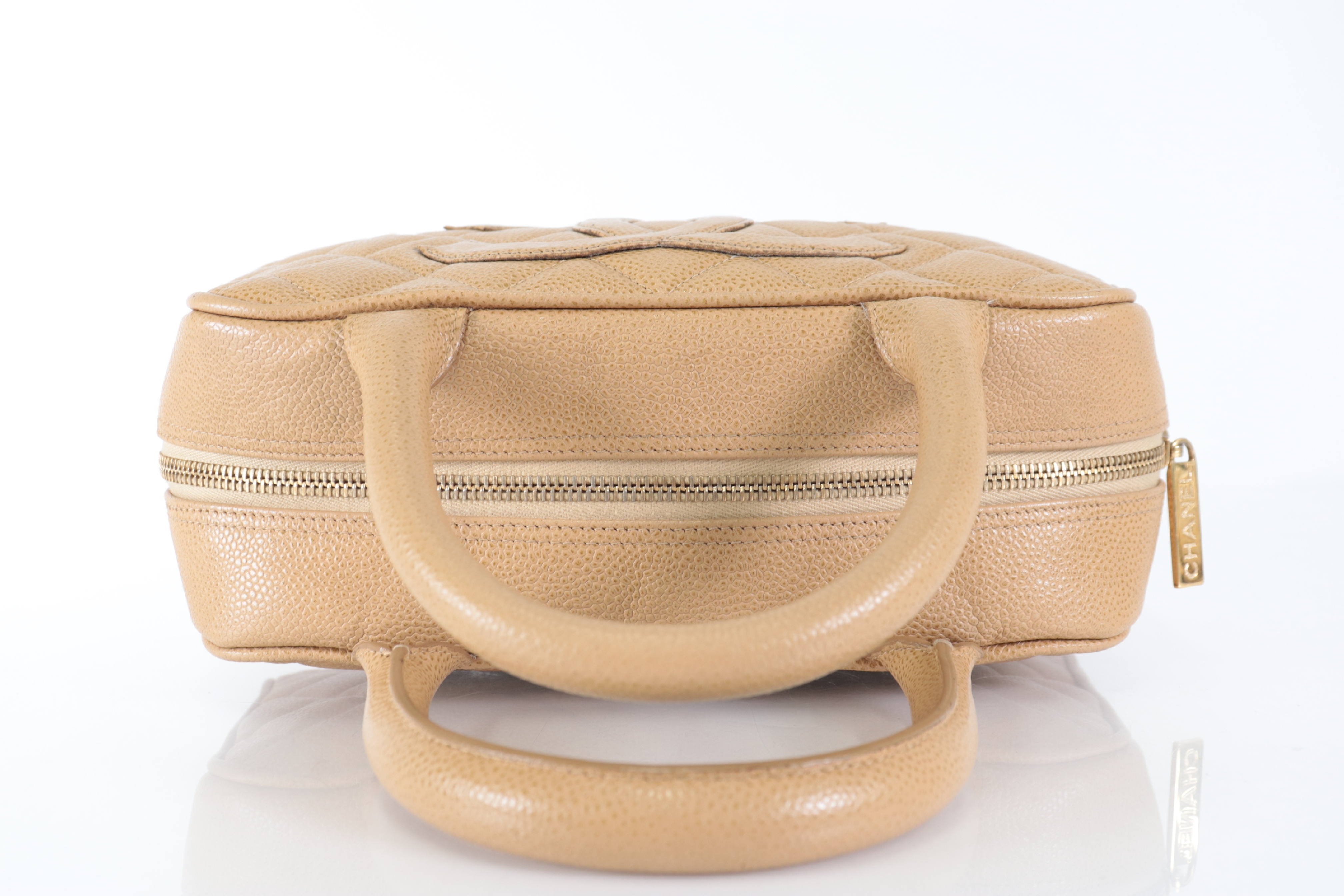 Matelassé Caviar Mini Boston Bag, Beige, Series 8 (Boston Bag) — view 5
