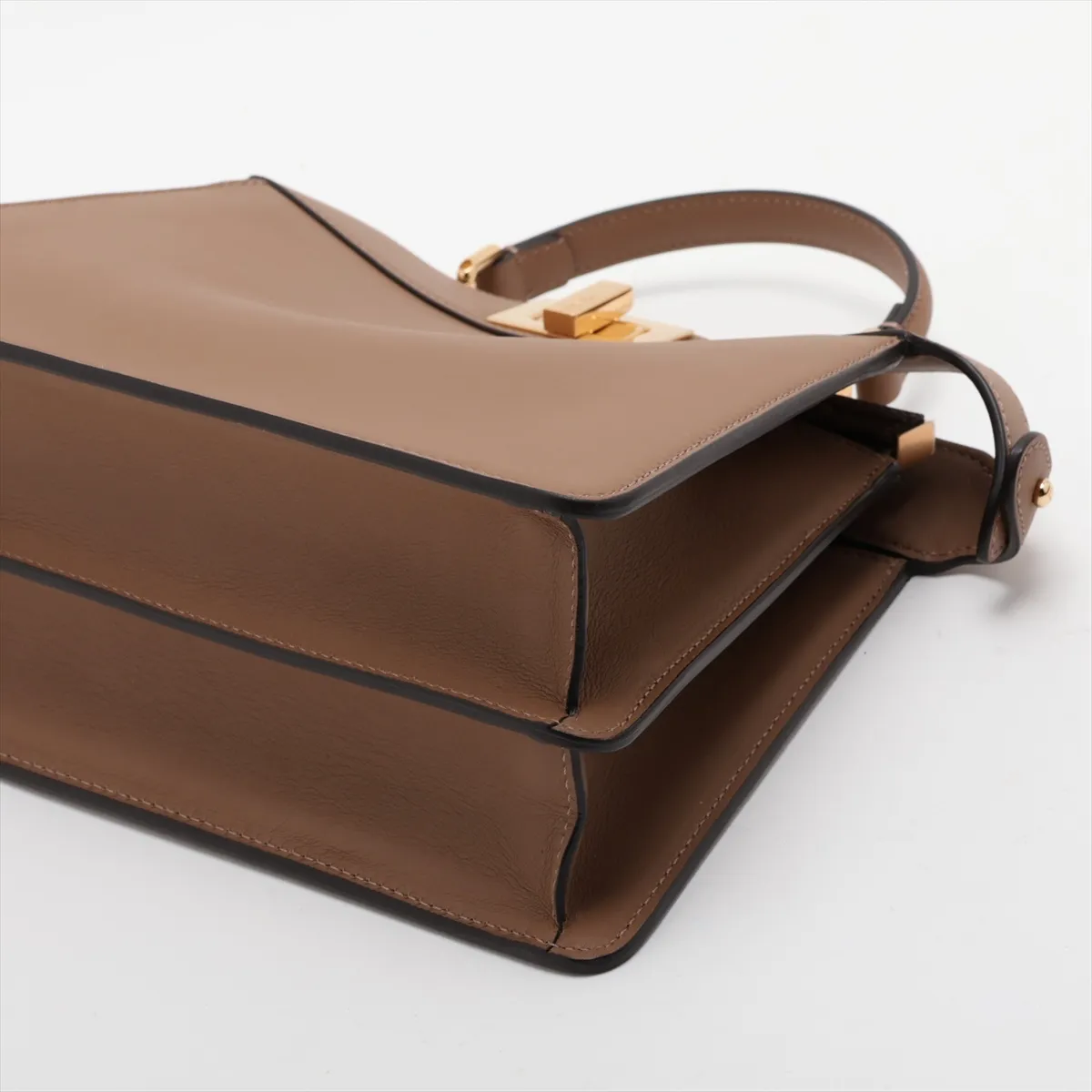Peekaboo I.U Small Leather 2-Way Handbag, Brown 8BN327 — view 3
