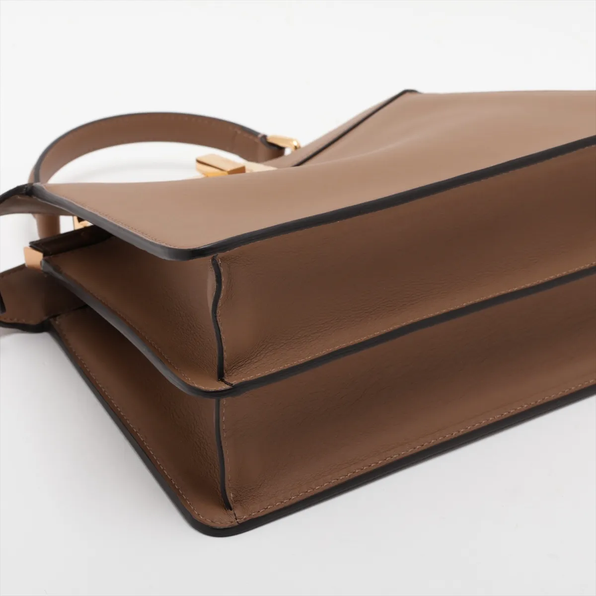Peekaboo I.U Small Leather 2-Way Handbag, Brown 8BN327 — view 4
