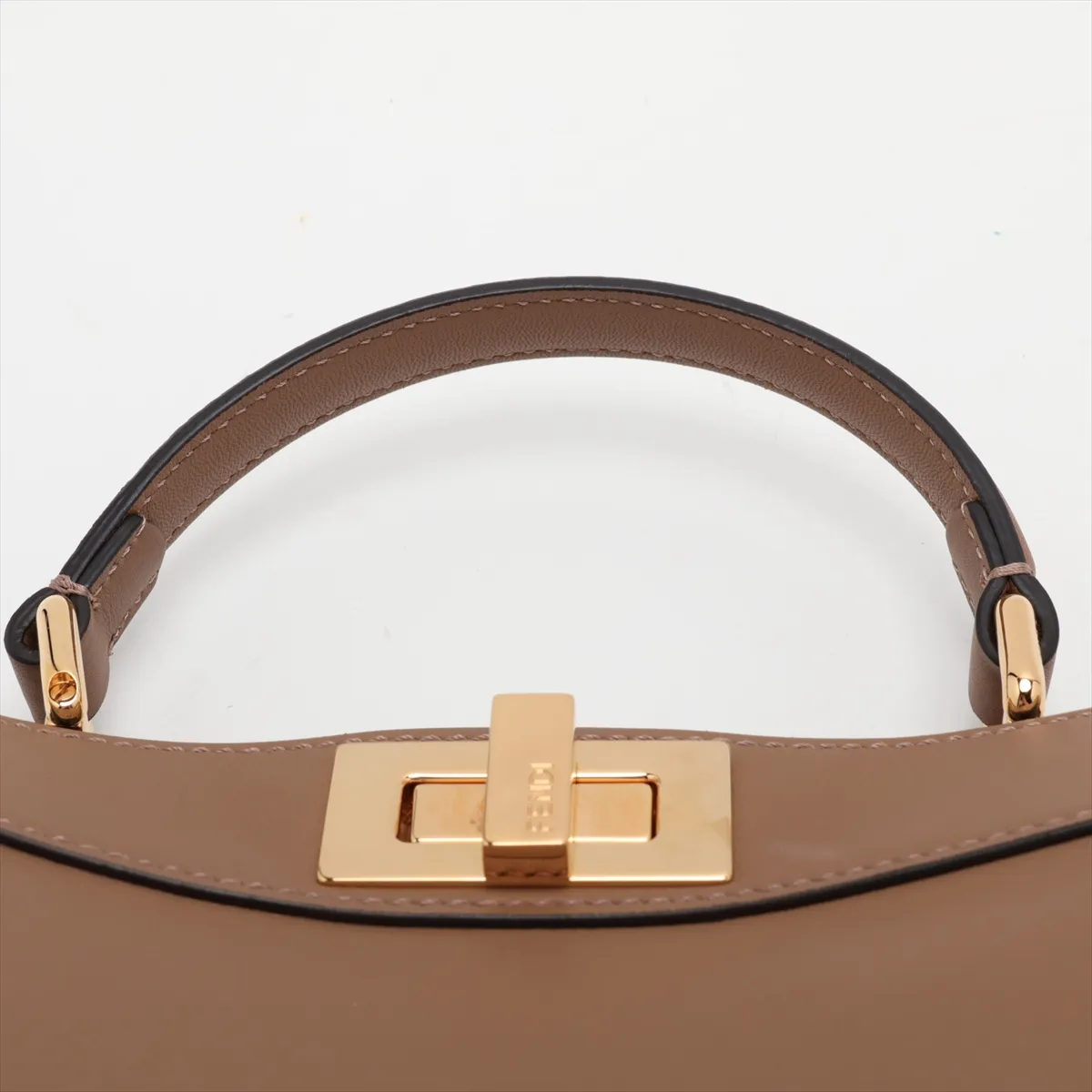 Peekaboo I.U Small Leather 2-Way Handbag, Brown 8BN327 — view 6